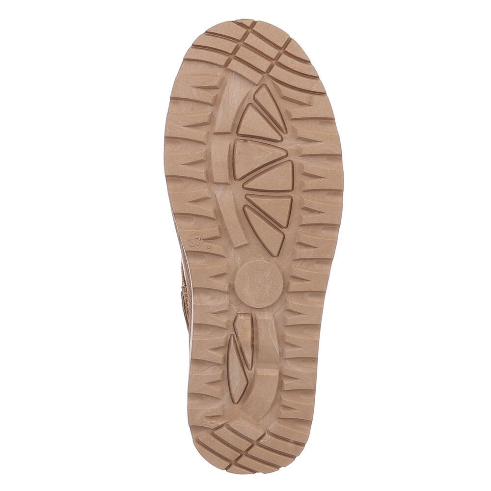 Ital-Design Bequeme Freizeitschuhe mit Riemen für Damen Snowboots (90169597) Flach Stiefeletten in Hellbraun
