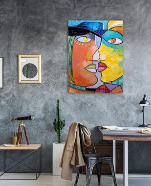 KUNSTLOFT Gemälde Face to Face 75x100 cm, Leinwandbild 100% HANDGEMALT Wandbild Wohnzimmer