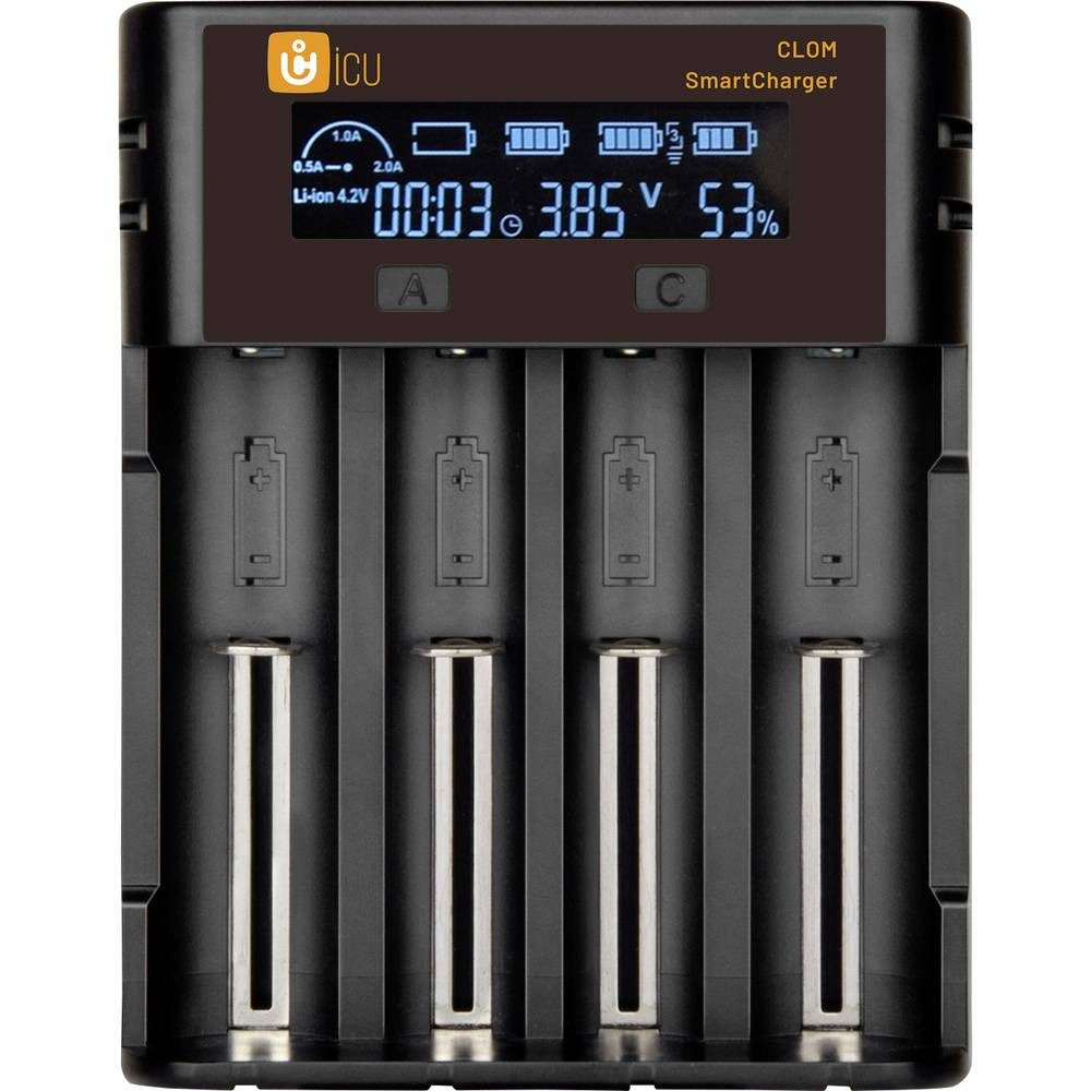 ICU SmartCharger Ladegerät LiIon, NiMH, NiCd 14500, 16340, 18350, 18650, Rundzellen-Lader