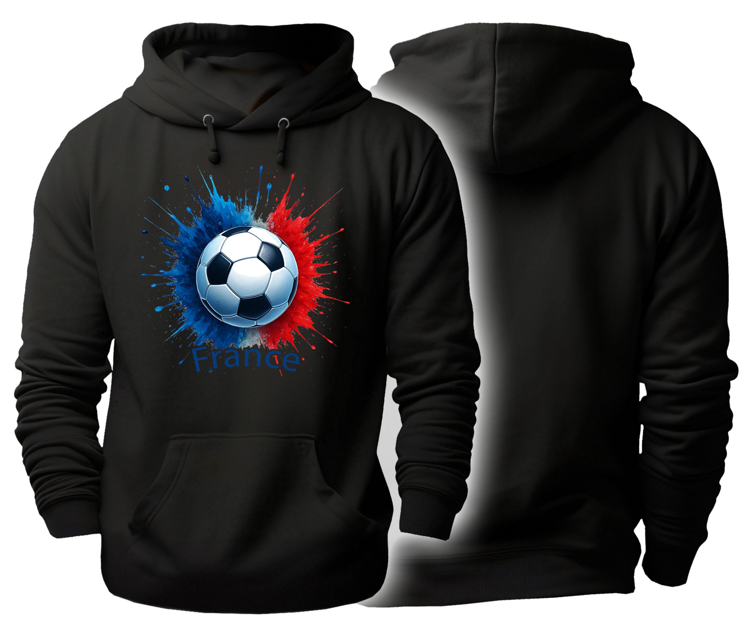 MyDesign24 Hoodie Fanhoodie Fussball WM Hoodie 2026 Nationalmannschaft Kapuzenpulli Frankreich i676