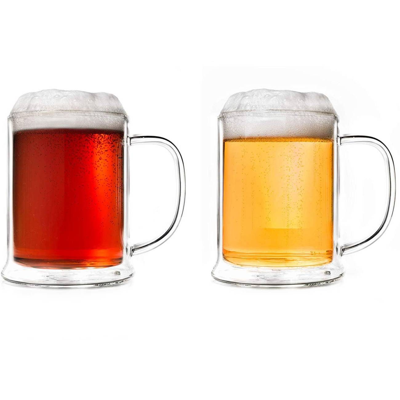 Creano Teeglas Creano doppelwandiges Thermo-Bierglas, 2er-Set, 500ml