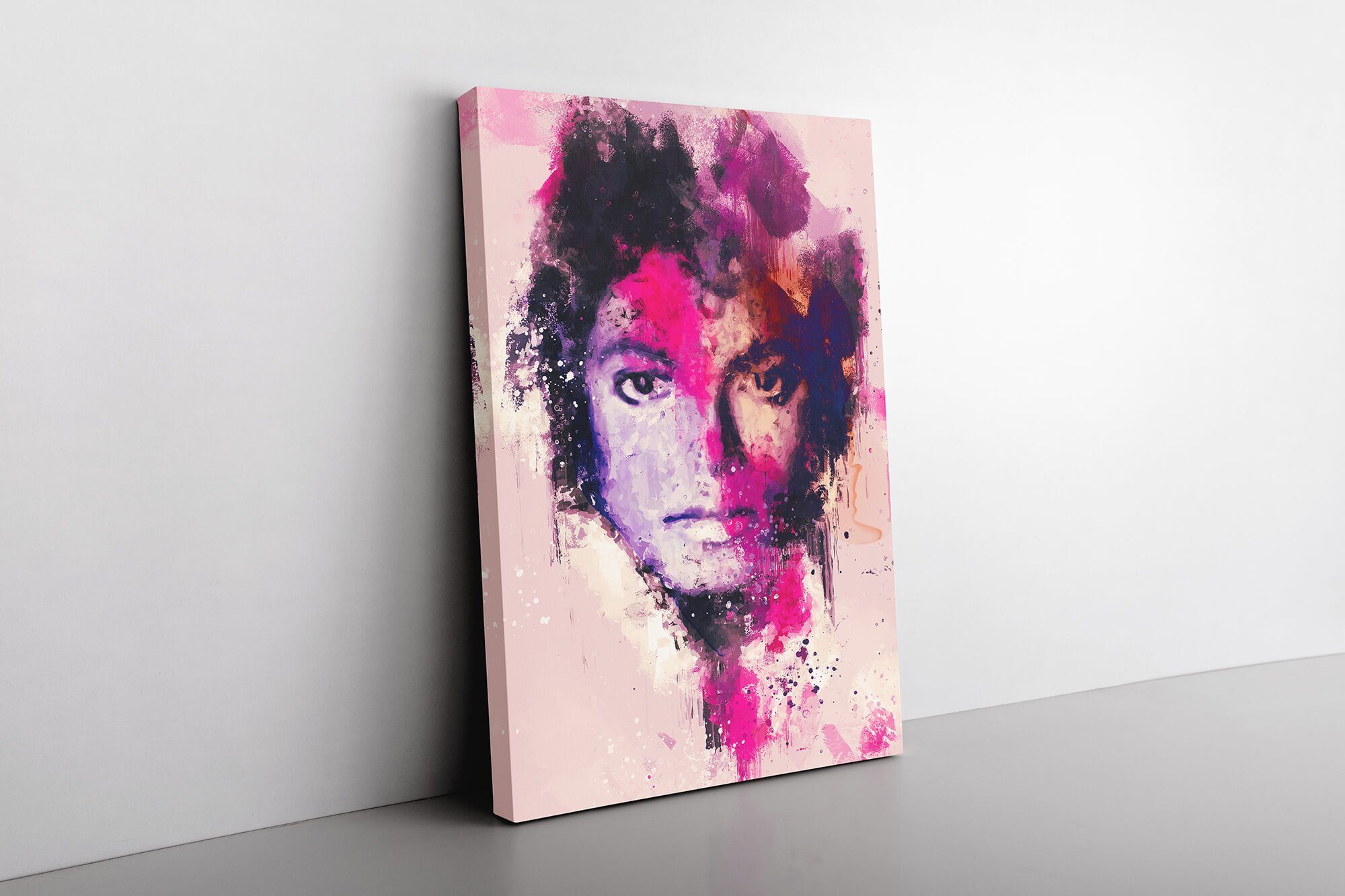 Sinus Art Leinwandbild Michael Jackson Porträt Abstrakt Kunst King of Pop Legende 60x90cm Leinwandbild