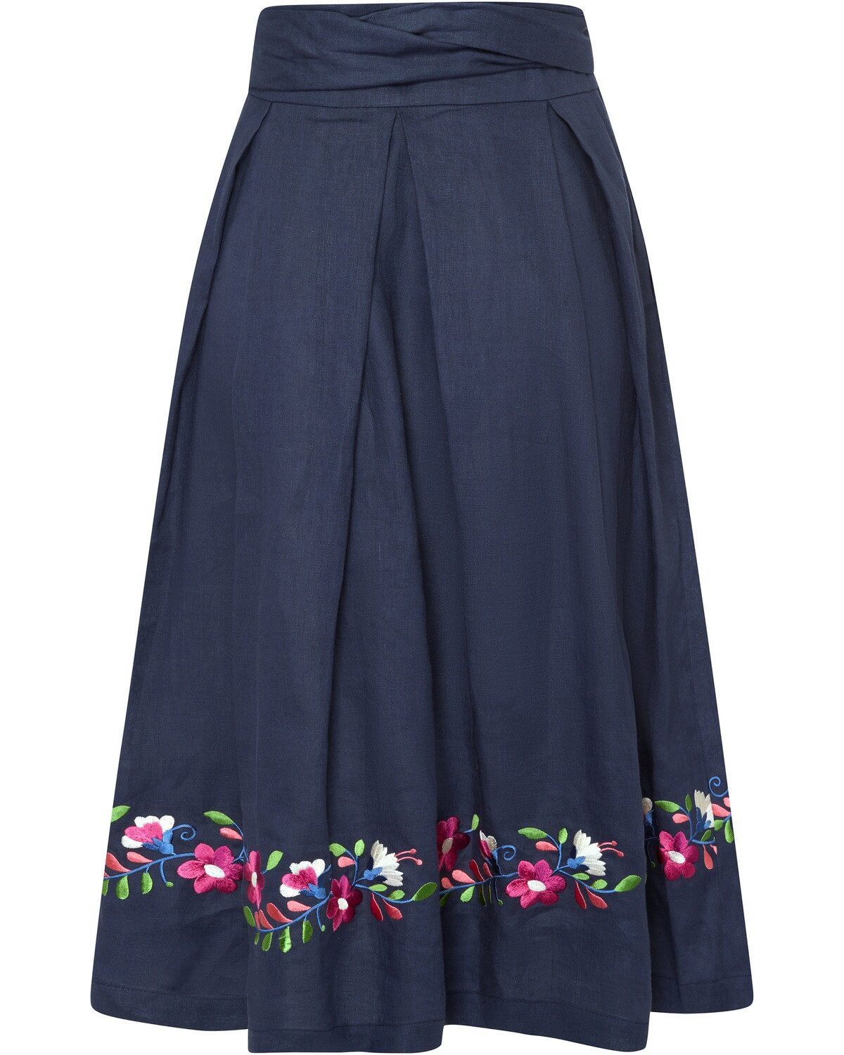 Reitmayer Trachtenrock Leinenrock mit Blumenstickerei günstig online kaufen