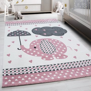 Teppich Elefant-Design, Teppium, Rechteckig, Höhe: 11 mm, Kinderteppich Elefant-Design Baby Teppich Kinderzimmer Pflegeleicht