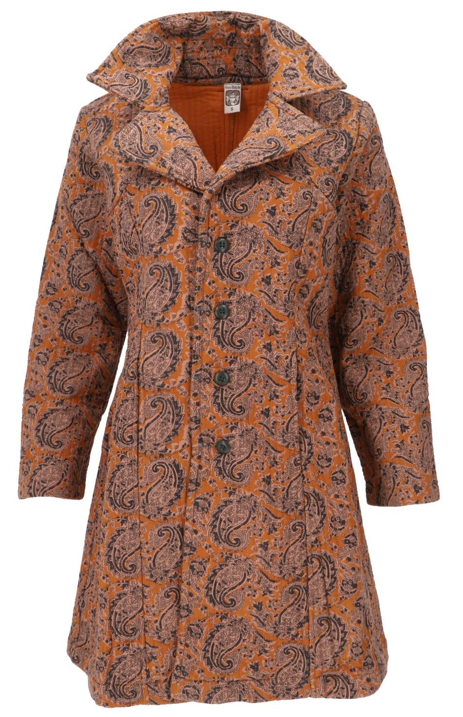 Guru-Shop Langjacke Steppjacke, Kurzmantel, Boho Steppmantel -.. alternative Bekleidung