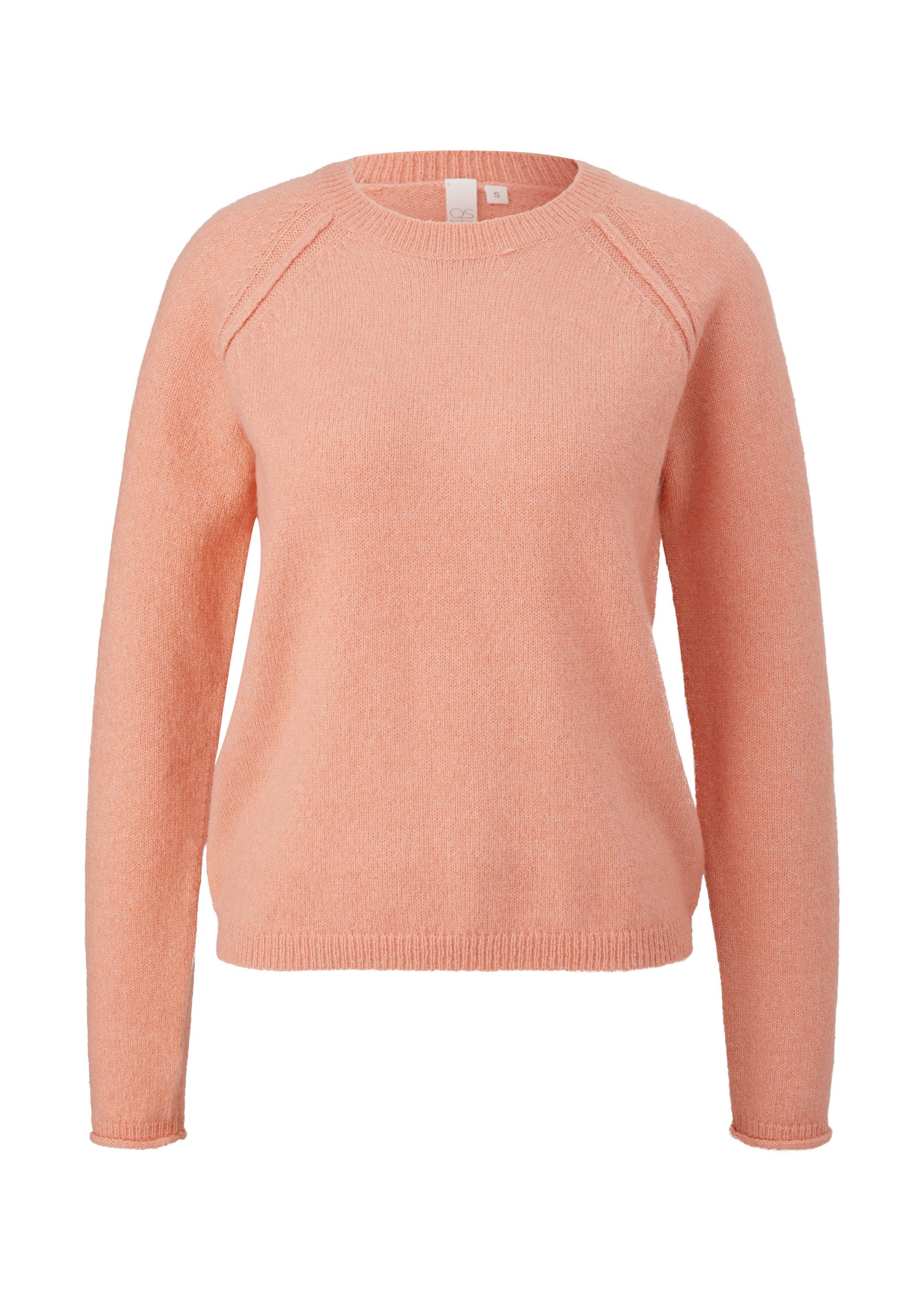 QS Longpullover Strickpullover Strickpullover mit Rollsaum