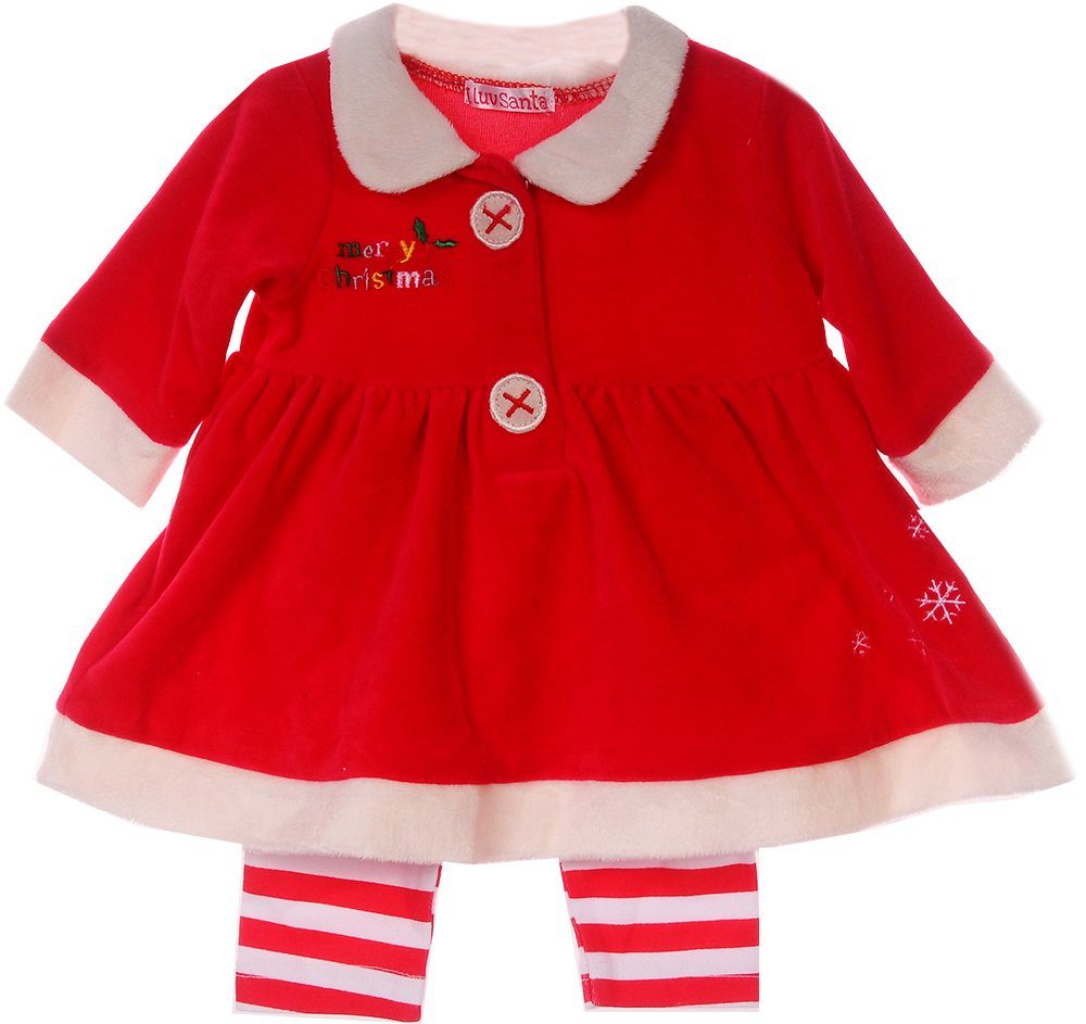 Kleidchen Kleid & Baby Leggings Set weihnachtlich Anzug Hose 62