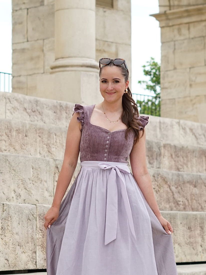 MarJo Dirndl Dirndl Hochwinkel 75cm Länge pflaume