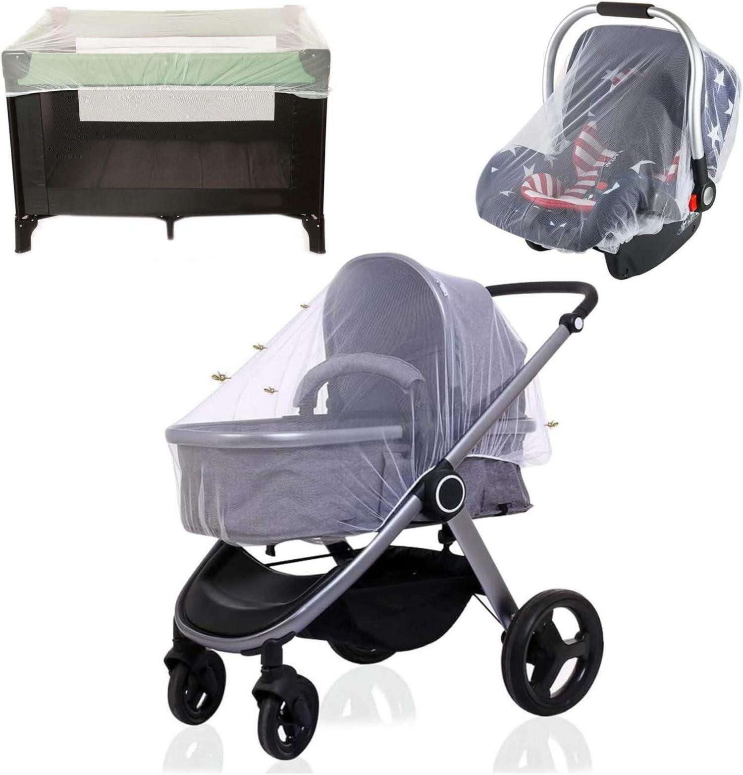 Schutzplane Moskitonetz Kinderwagen Insektenschutz Mückennetz Reisebett Waschbar