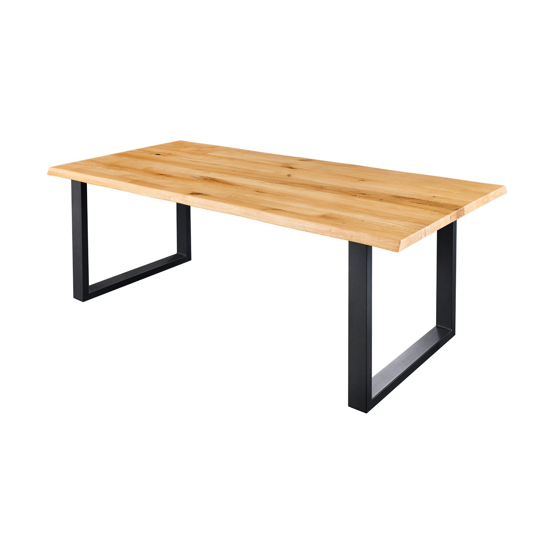 riess-ambiente Baumkantentisch WILD OAK 160cm natur / schwarz - Wildeiche, Metall, U-Gestell, Kufen (Einzelartikel, 1-St), Esstisch für 6 Personen - ideal für Esszimmer, Küche & Wohnzimmer