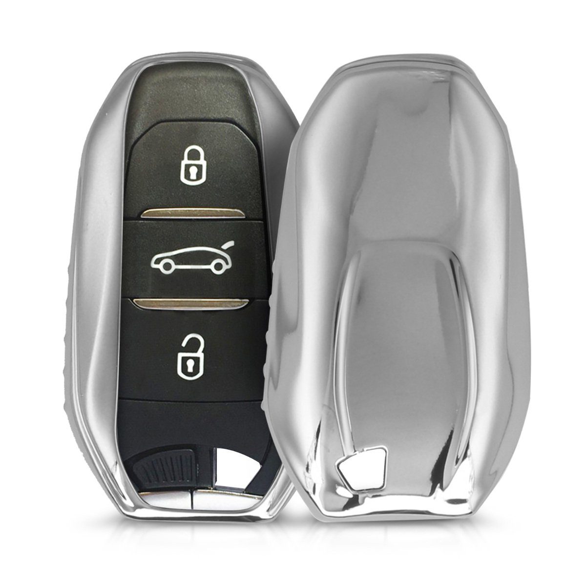 kwmobile Schlüsseltasche Autoschlüssel Hülle für Peugeot Citroen, TPU Schutzhülle Schlüsselhülle Cover