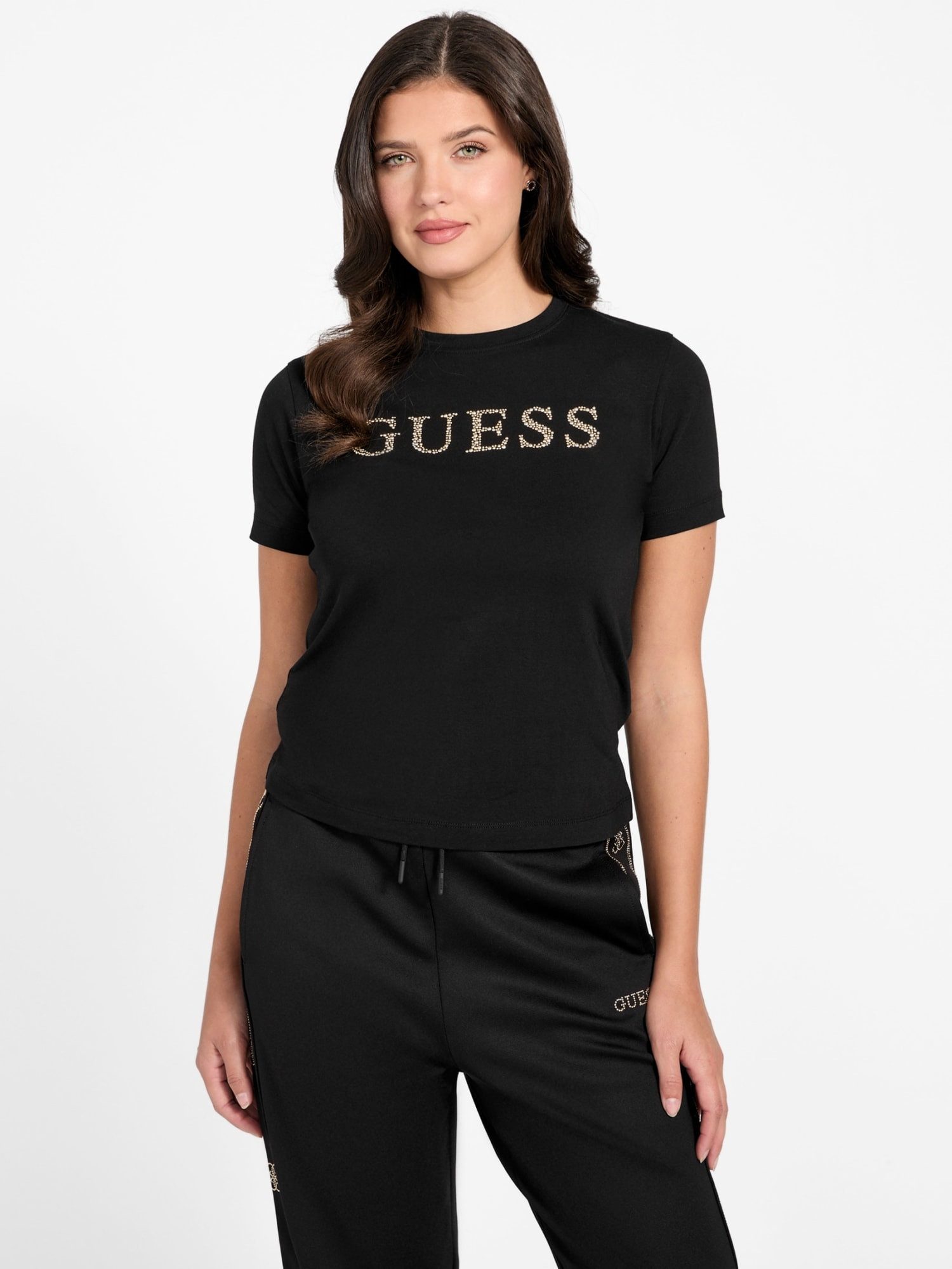Guess T-Shirt OCTAVIA RN mit Nietenbesatz, Slim Fit