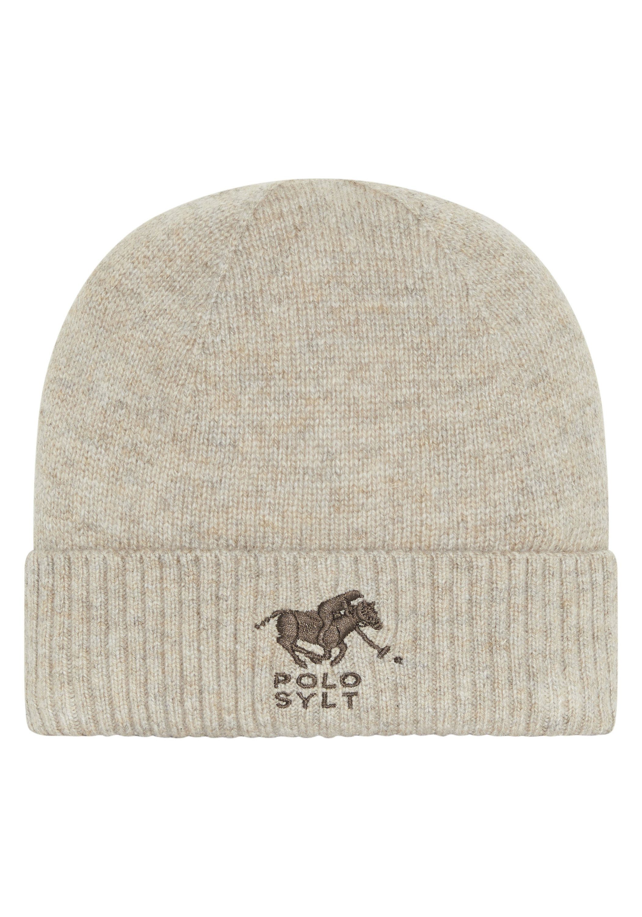 gesticktem Melange Label-Symbol Oxford Sylt Beanie mit Tan 15-1306M Polo