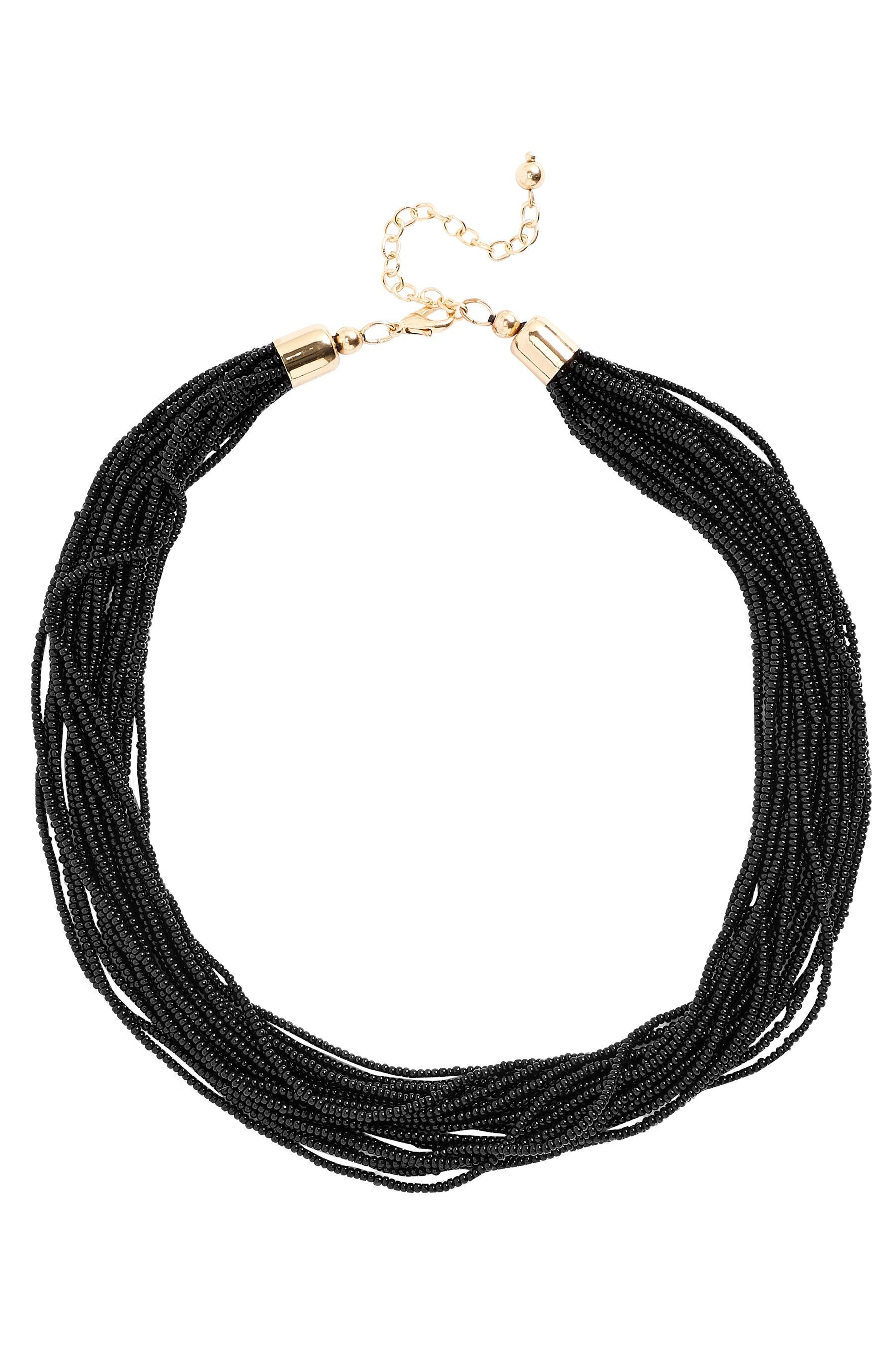 Next Perlenkette Mehrreihige Halskette mit Schmuckperlen (1-tlg) Black