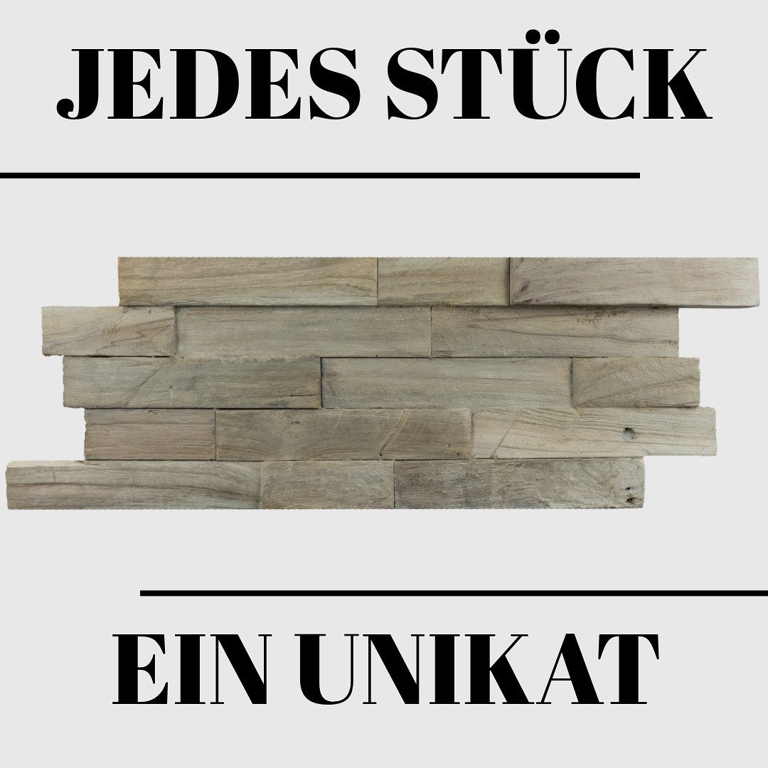 INTERGARDEN Wandpaneel Set für 1m²: 10x Wandverblender Teak Holz Gun Smoked günstig online kaufen