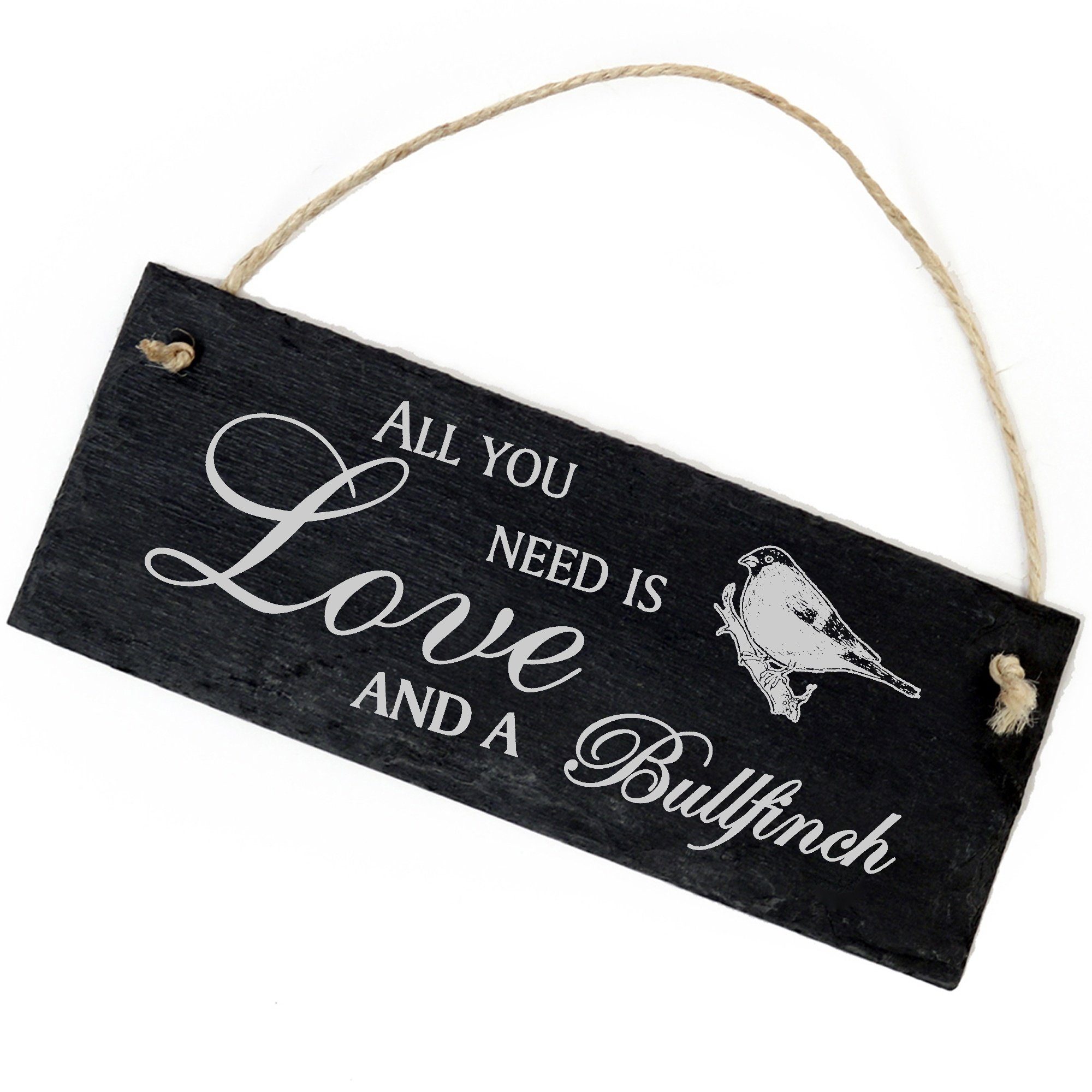 Dekolando Hängedekoration Dompfaff Gimpel 22x8cm All you need is Love and a Bullfinch