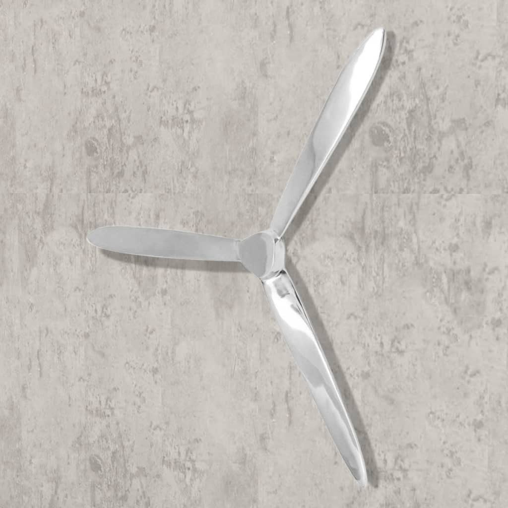 vidaXL Skulptur Wanddekoration Propeller Silbern 70cm Aluminium