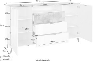 KITALY Highboard CASANOVA, Höhe ca. 100 cm