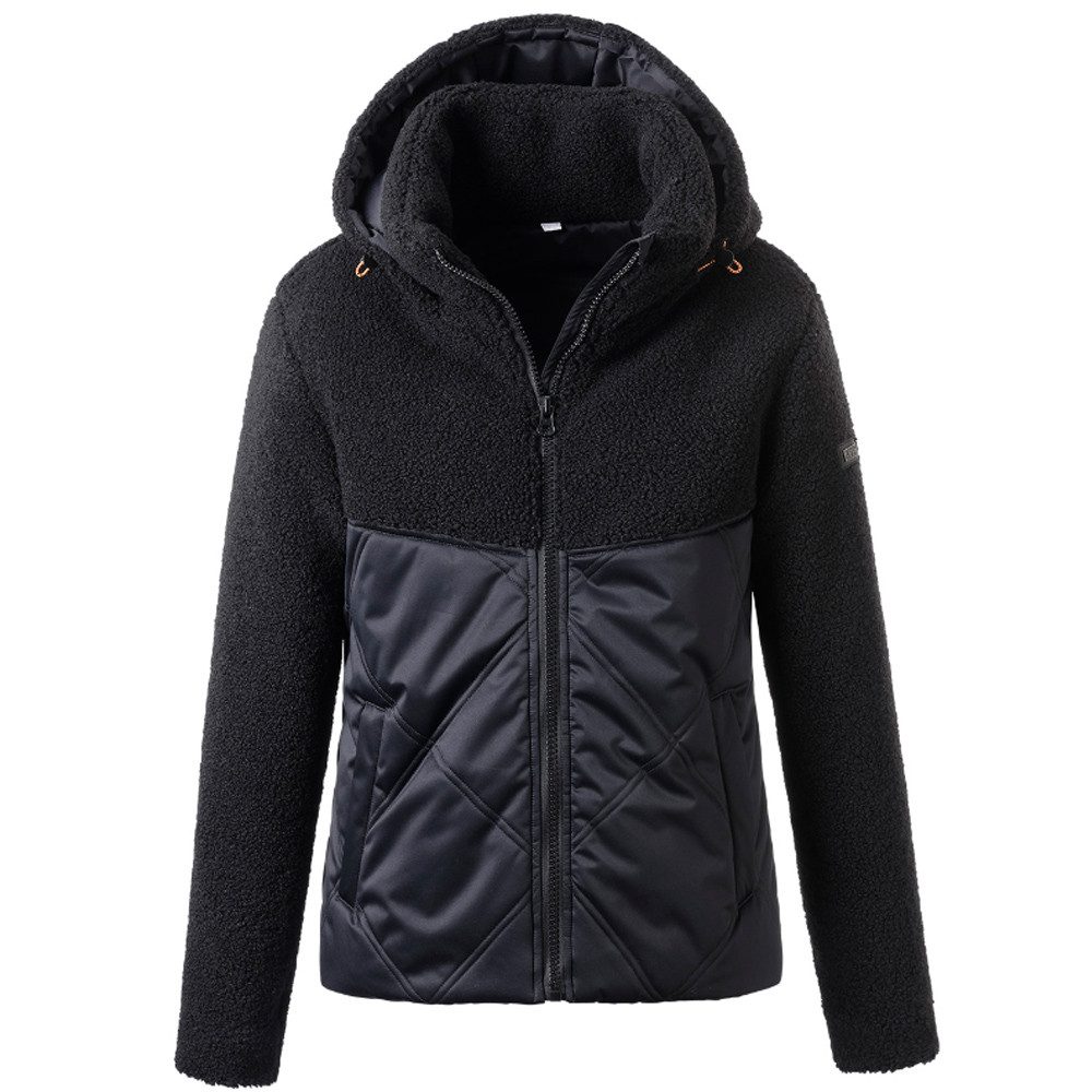 Trekkingjacke LPO - funktionelle Hybrid Steppjacke Hochfloor Fleece Xavia, schwarz