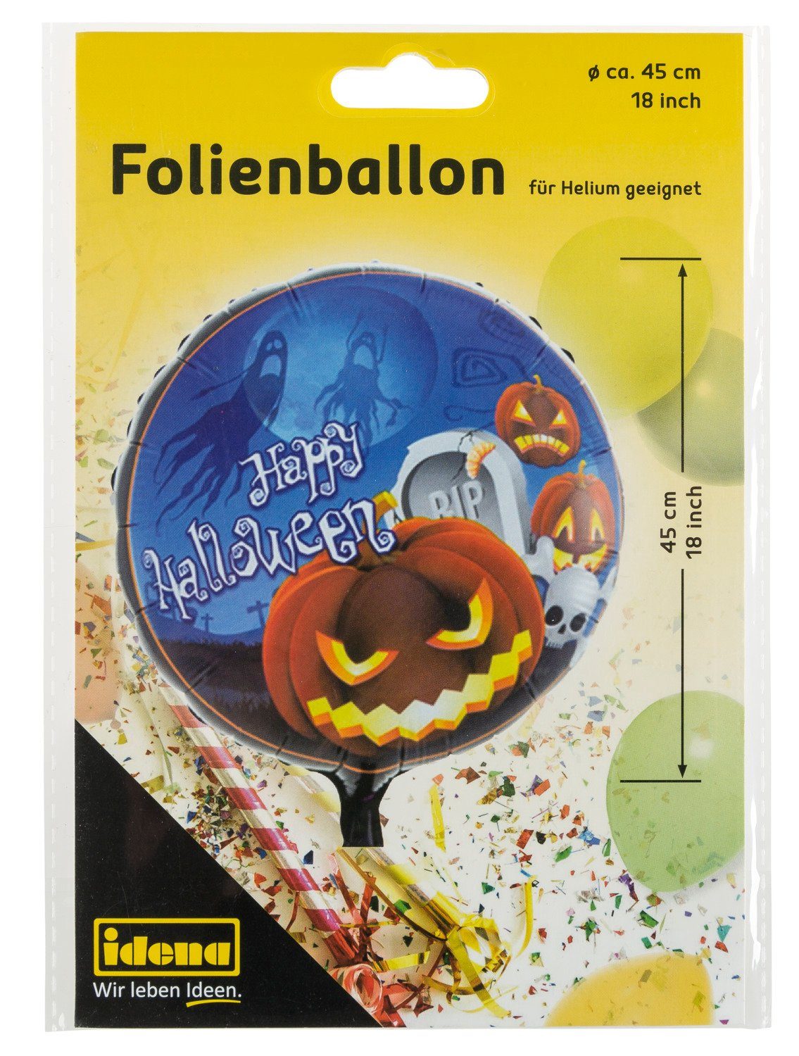 Idena Luftballon Idena Folienballon Halloween D45cm