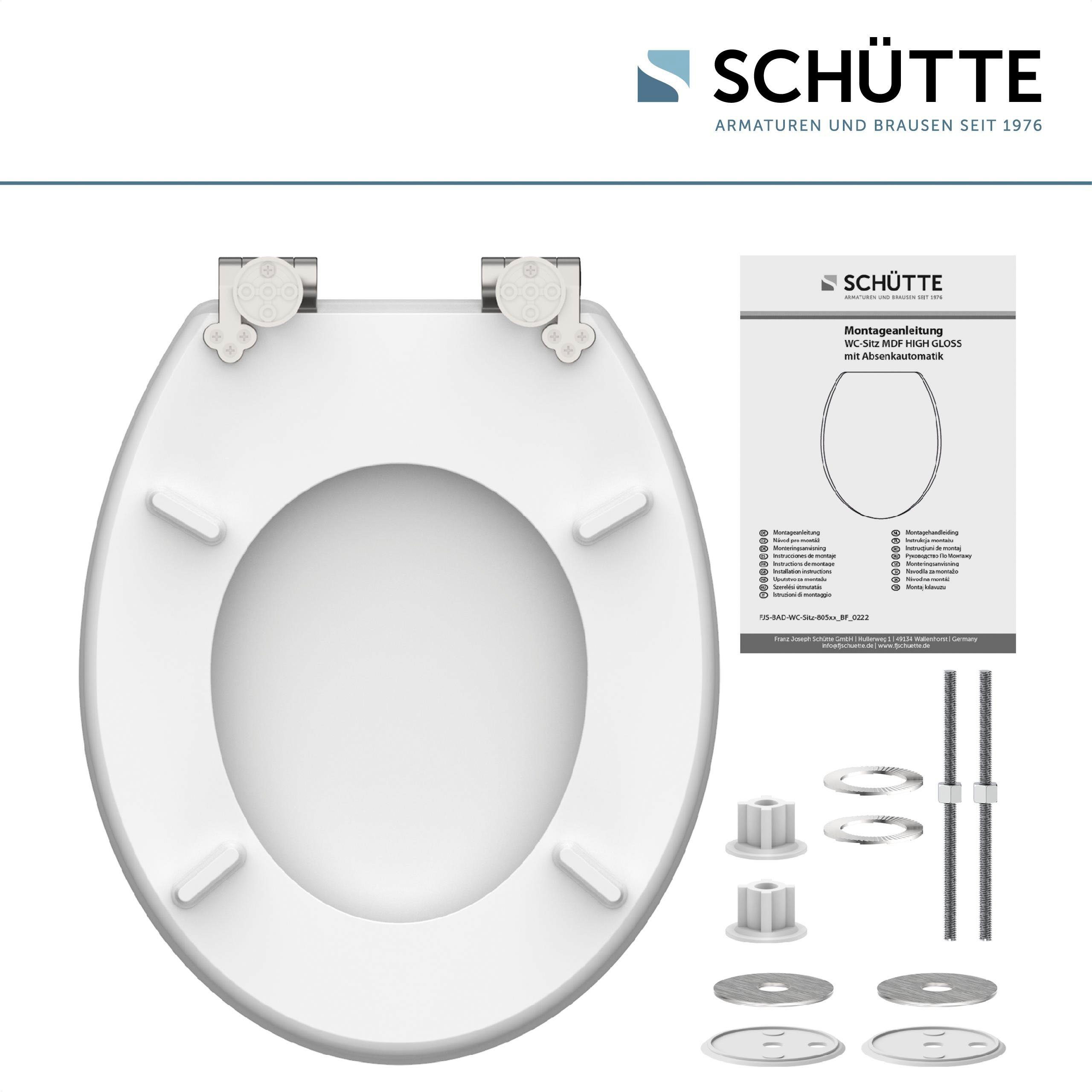Schütte WC-Sitz BALANCE, High Gloss mit MDF Holzkern, mit Absenkautomatik