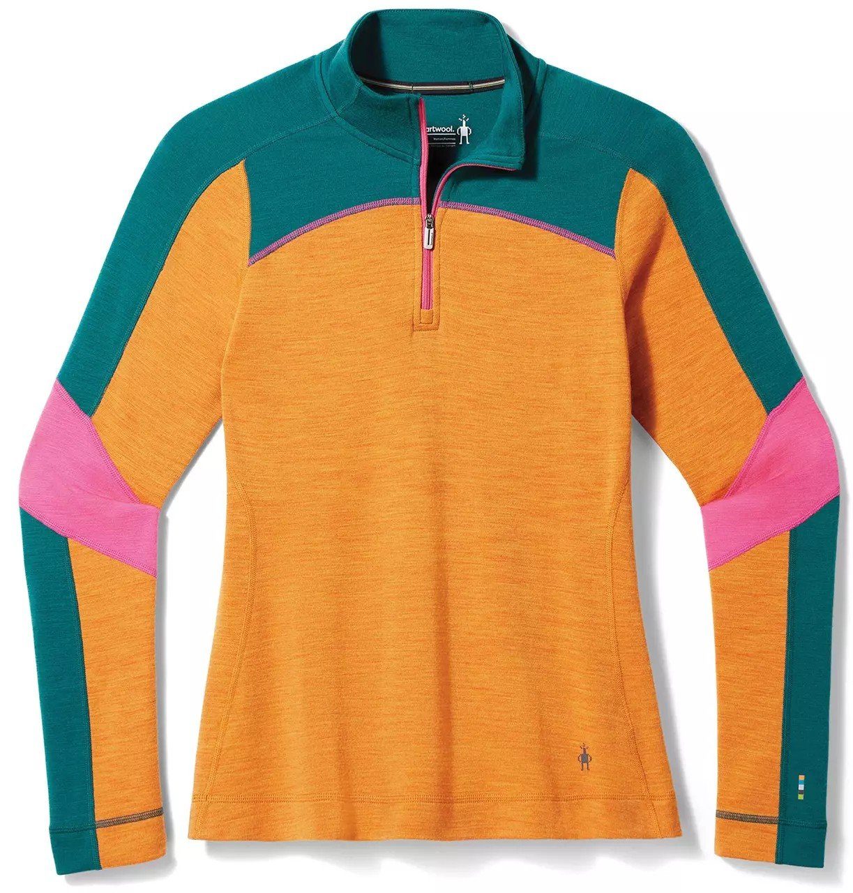 Trangia Funktionsunterhemd Classic Thermal 1/4 Zip Colorblock Women marmalade heather