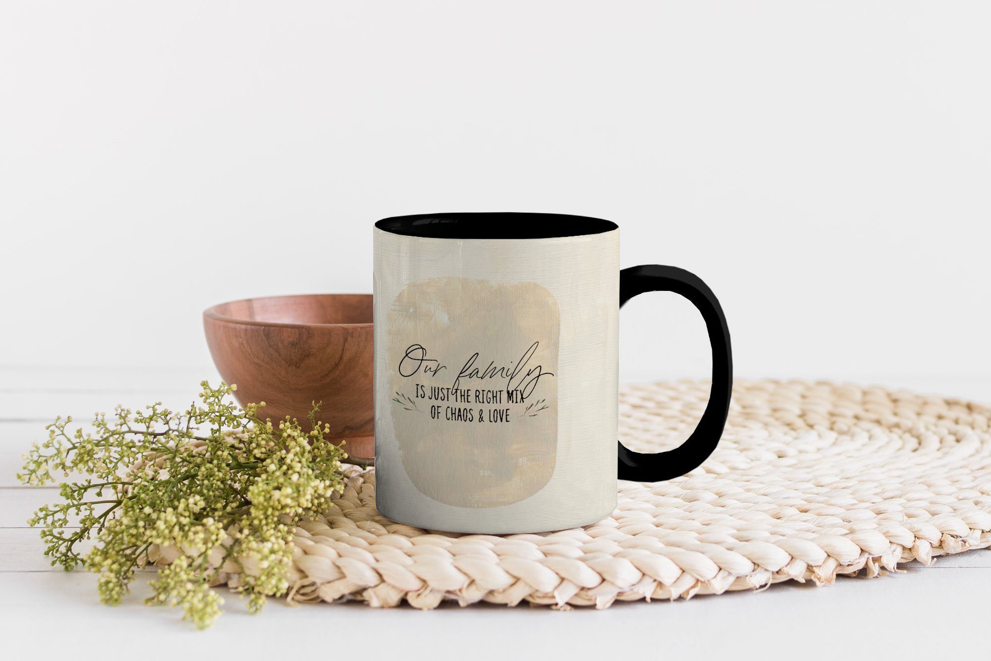 MuchoWow Tasse Zitate - Unsere Keramik, aus Teetasse, Zaubertasse, und, ist Mischung Geschenk Familie Farbwechsel, genau Kaffeetassen, richtige Chaos die