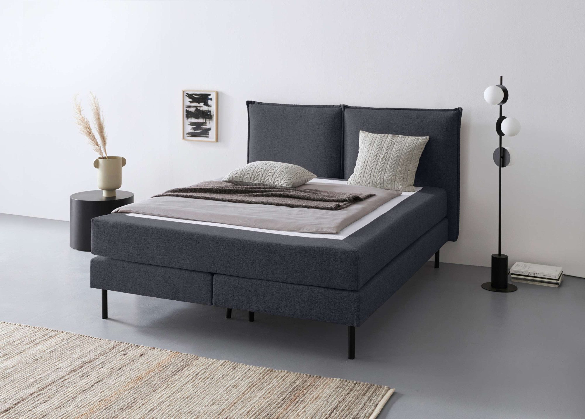 LeGer Home by Lena Gercke Bett ERIK Boxbett mit Bonnell-/Taschen-Federkernmatratze, Breite 160/180cm, wahlweise Härtegrad der Matratze H2/H3/H4, Polsterbett mit/ohne Topper