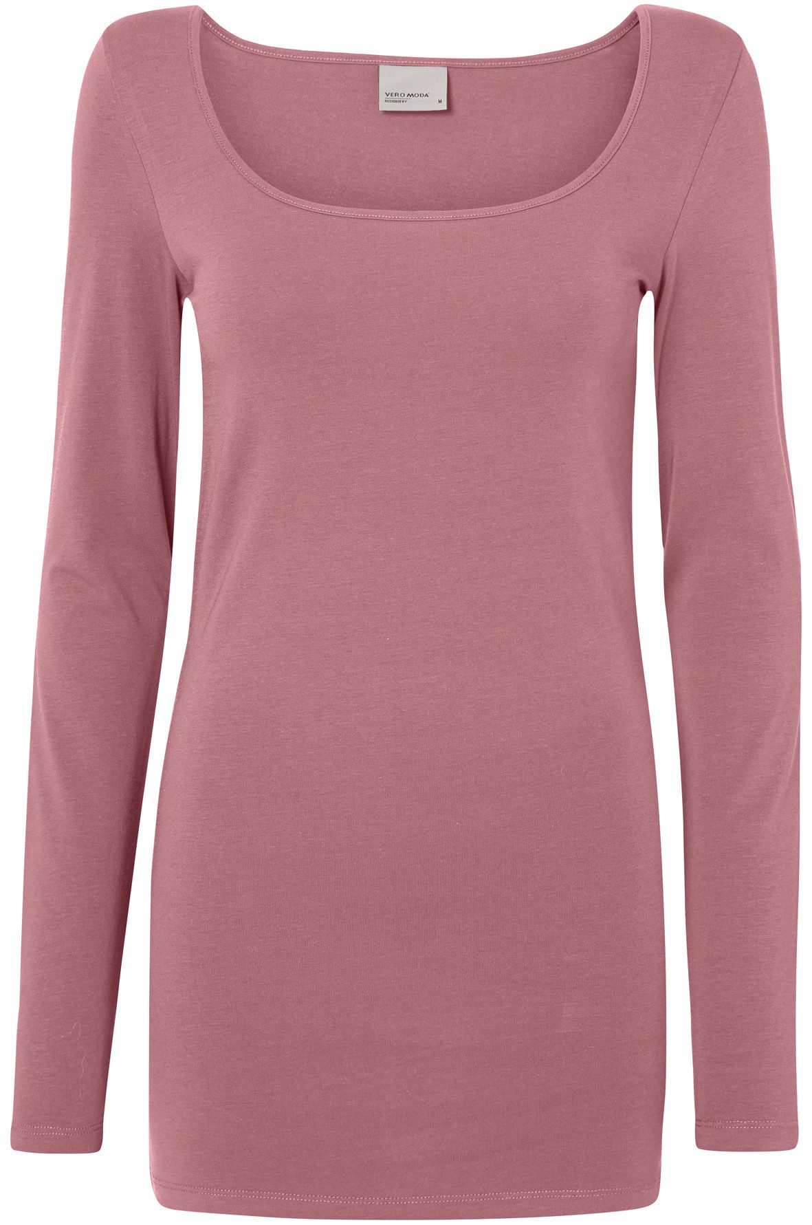 Vero Moda Langarmshirt VMMAXI MY LS SOFT LONG U-NECK NOOS Baumwollmischung, regular fit – Bild 2 von 3