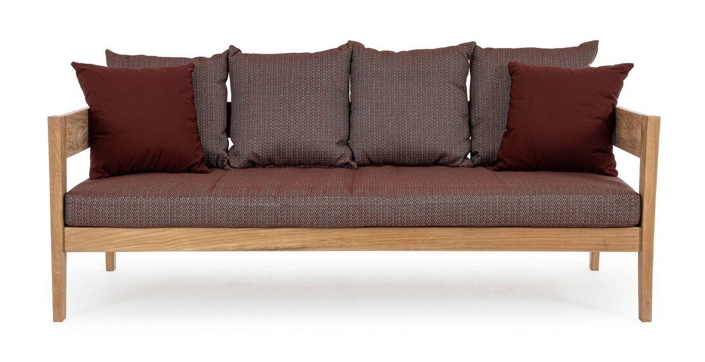 Couch Rot Sofa Sofa Teakholz 190x90x79cm Natur24 Polster Sofa Kobo
