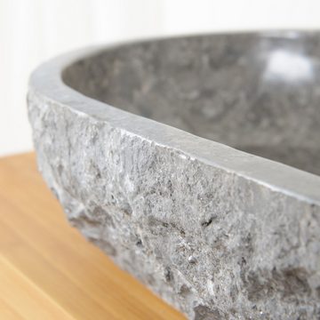 wohnfreuden Aufsatzwaschbecken Marmor Waschbecken VALE Gr. XL 120 cm grau oval (Kein Set), 90_102292