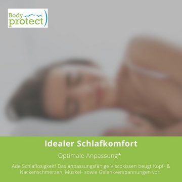 Bodyprotect Rückenkissen mit weichem Mikroplüsch Bezug, Halbrolle, orthopädisches Kissen, fixierbar mit Klettverschluss