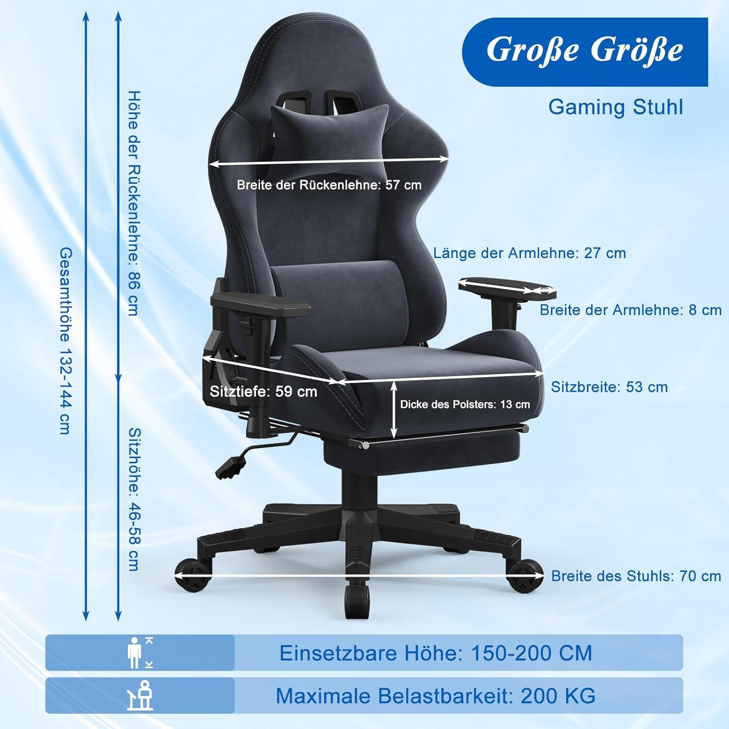 HOMALL Gaming-Stuhl Massage-Bürostuhl aus Stoff mit günstig online kaufen
