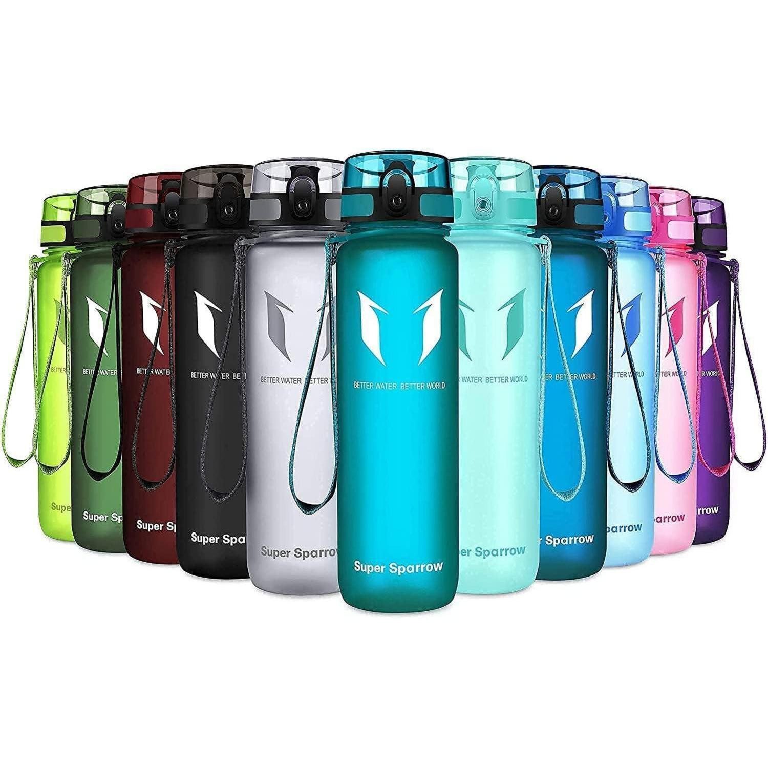 LuxusKollektion Trinkflasche Trinkflasche Tritan BPAfrei Sport Fahrrad Fitness 1000 ml Seeglas