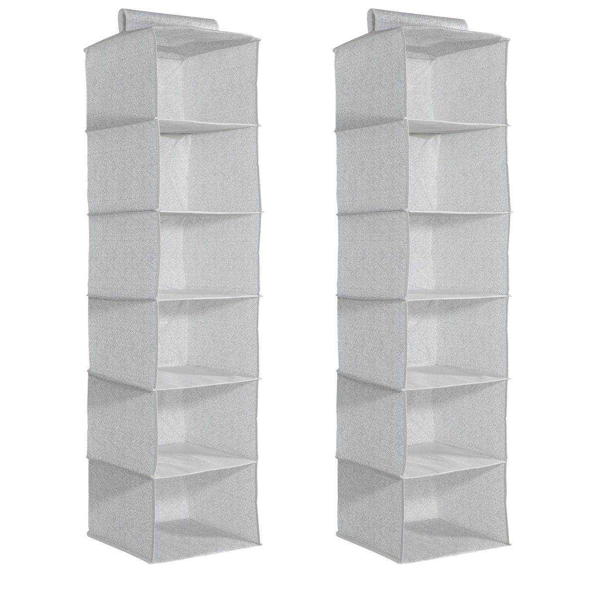 Navaris Hängeregal 2er Set Stoffregal für Kleiderschrank, 2x 6 Fächer, 30x3 günstig online kaufen