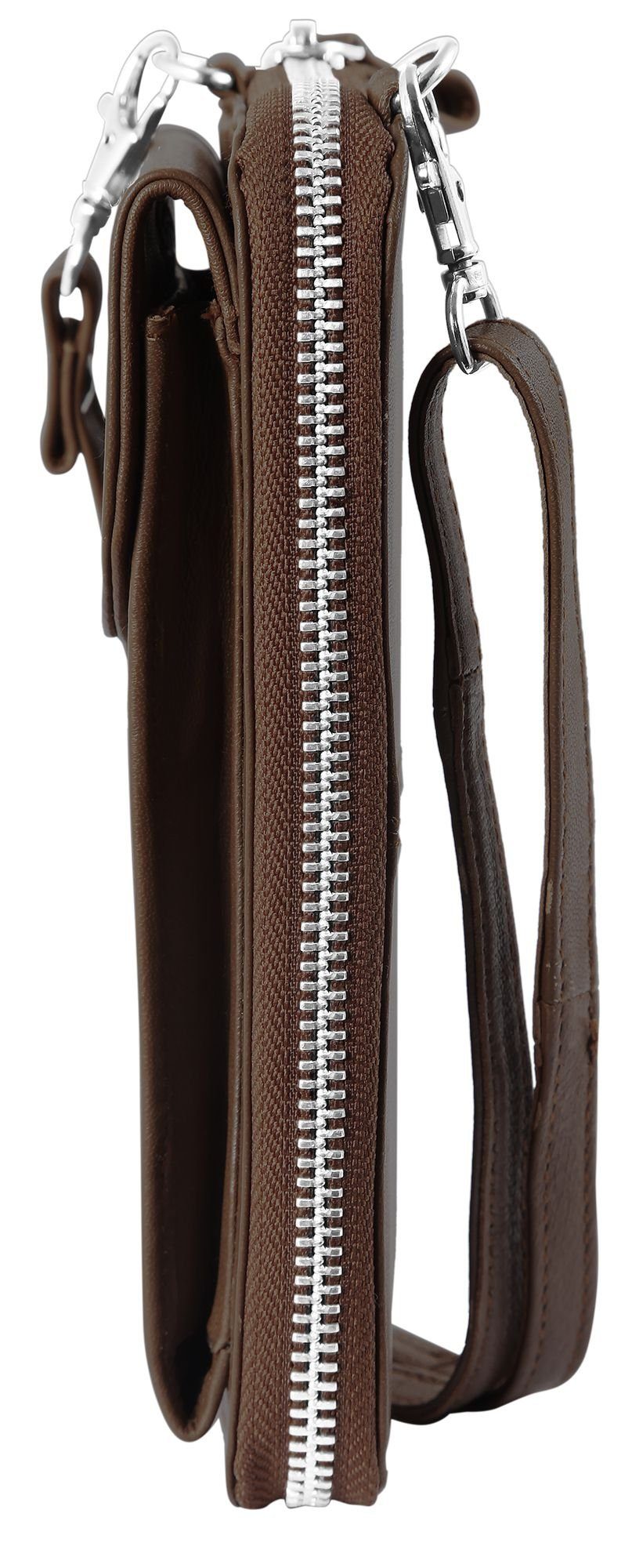 AKZENT Handytasche Naima Unisex Handyumhängetasche mit Geldbörse aus Echtleder (einzeln)