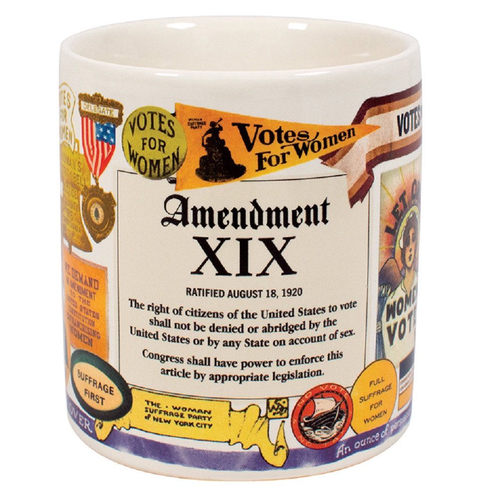 The Unemployed Philosophers Guild Becher 19TH Amendment Kaffeebecher Frauenwahlrecht, 1-tlg., Keramik, mehrfarbig, für ca. 350 ml