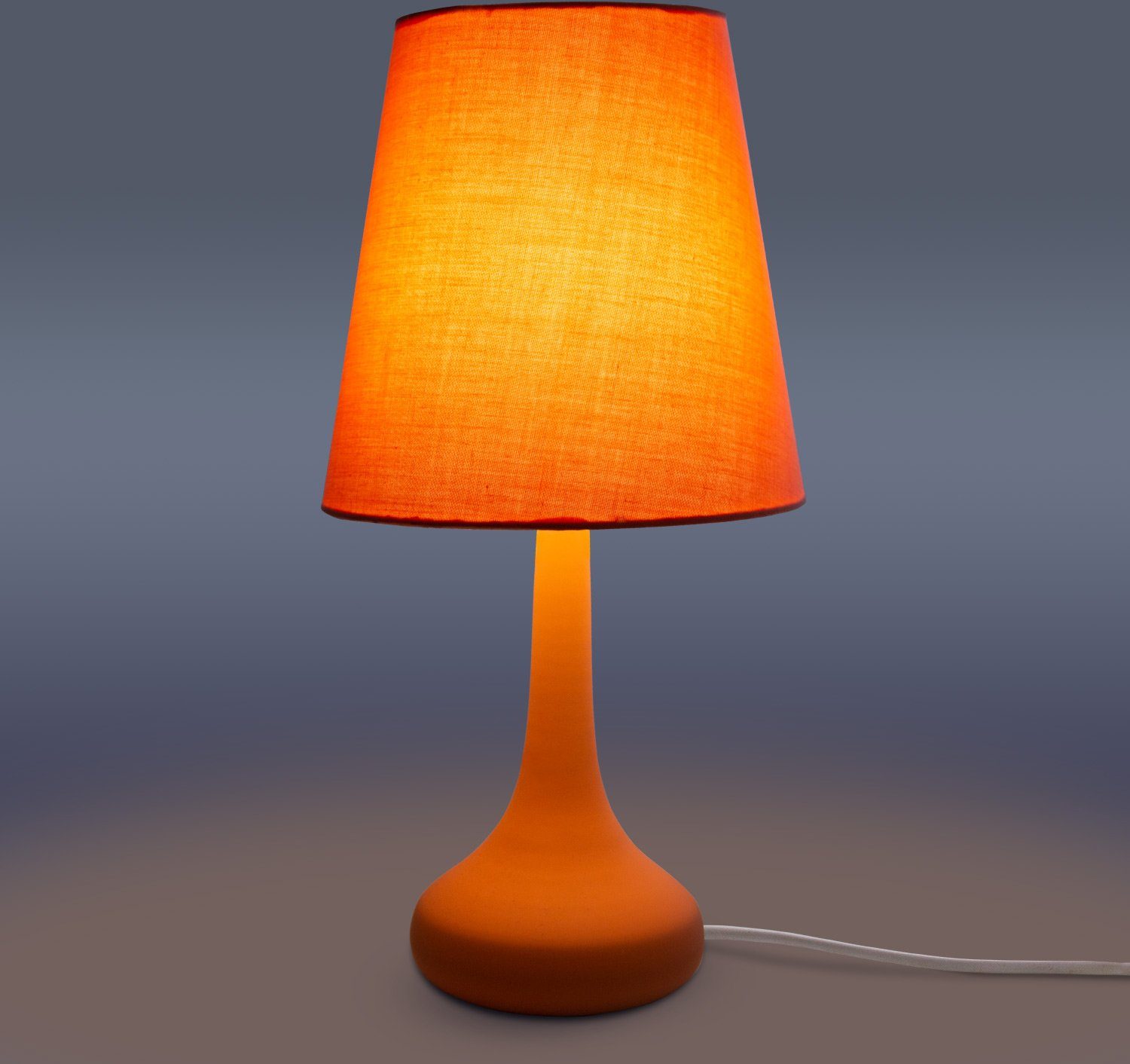 Lampe, Paco LED Leuchtmittel, HELA, Tischleuchte Für Home Kinderzimmer u. Modern ohne Wohnzimmer E14 Tischleuchte orange