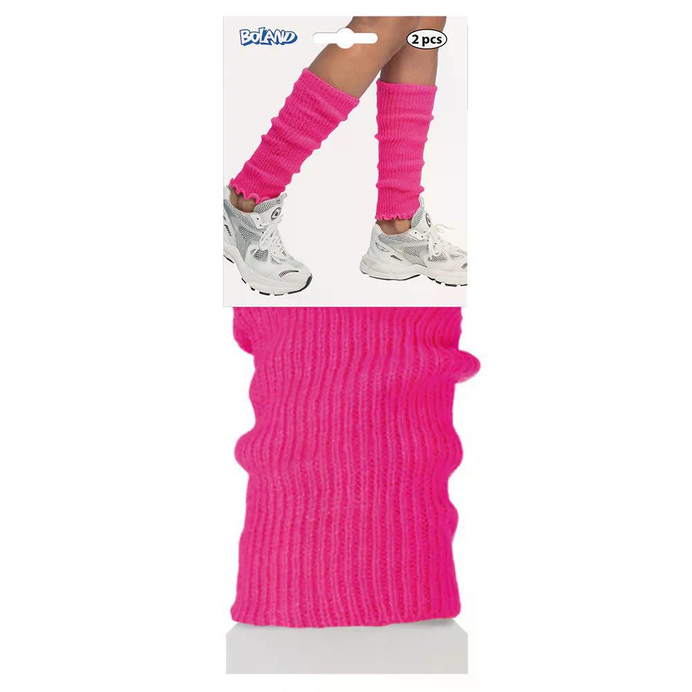 Boland Kostüm Beinwärmer Stulpen Muster Biene Maikäfer Regenbogen Neon-Pink günstig online kaufen