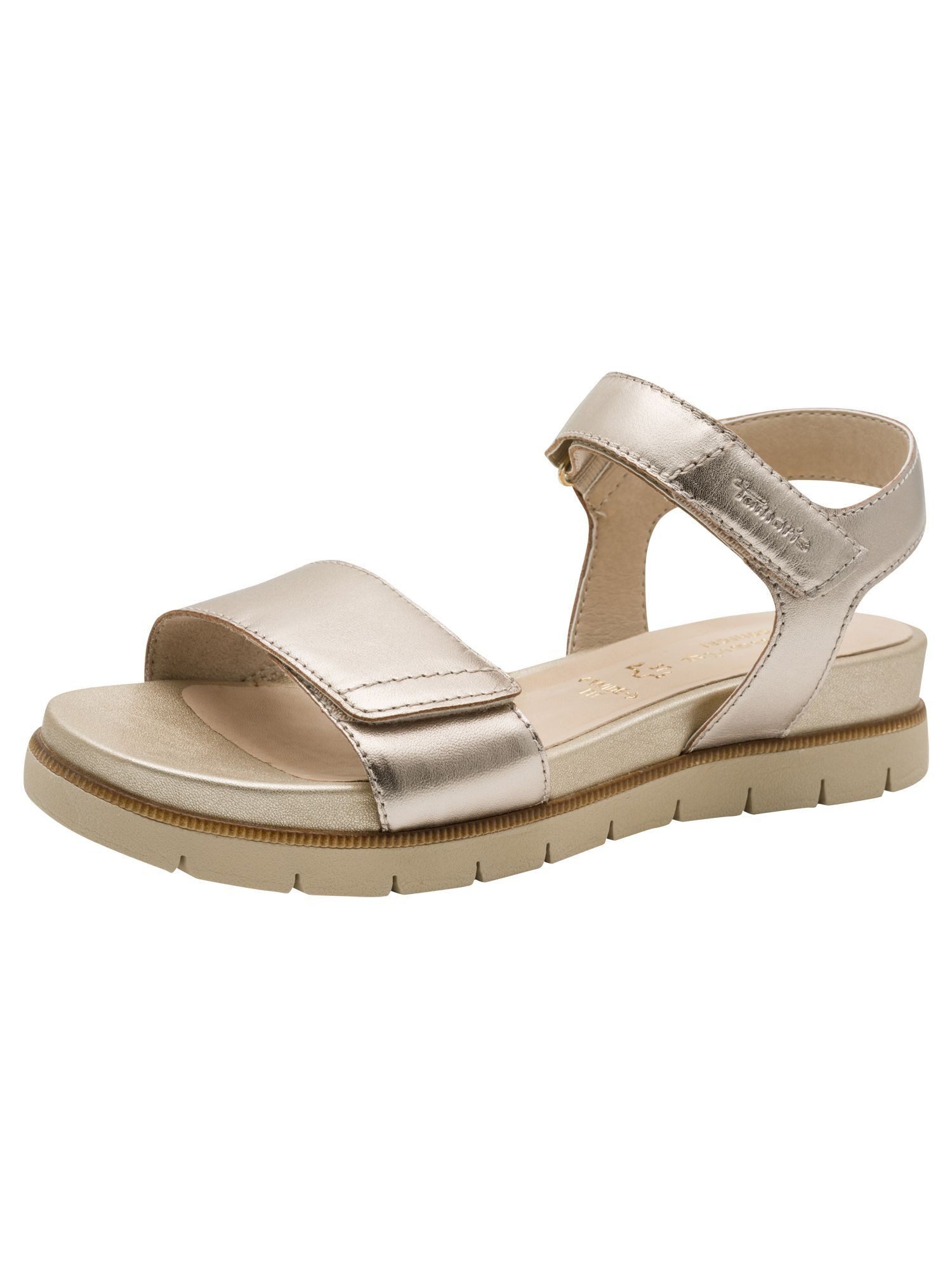 Tamaris WIDE FIT MultiAdjustable, comfortFit aus Leder Plateausandaletten MultiAdjustable