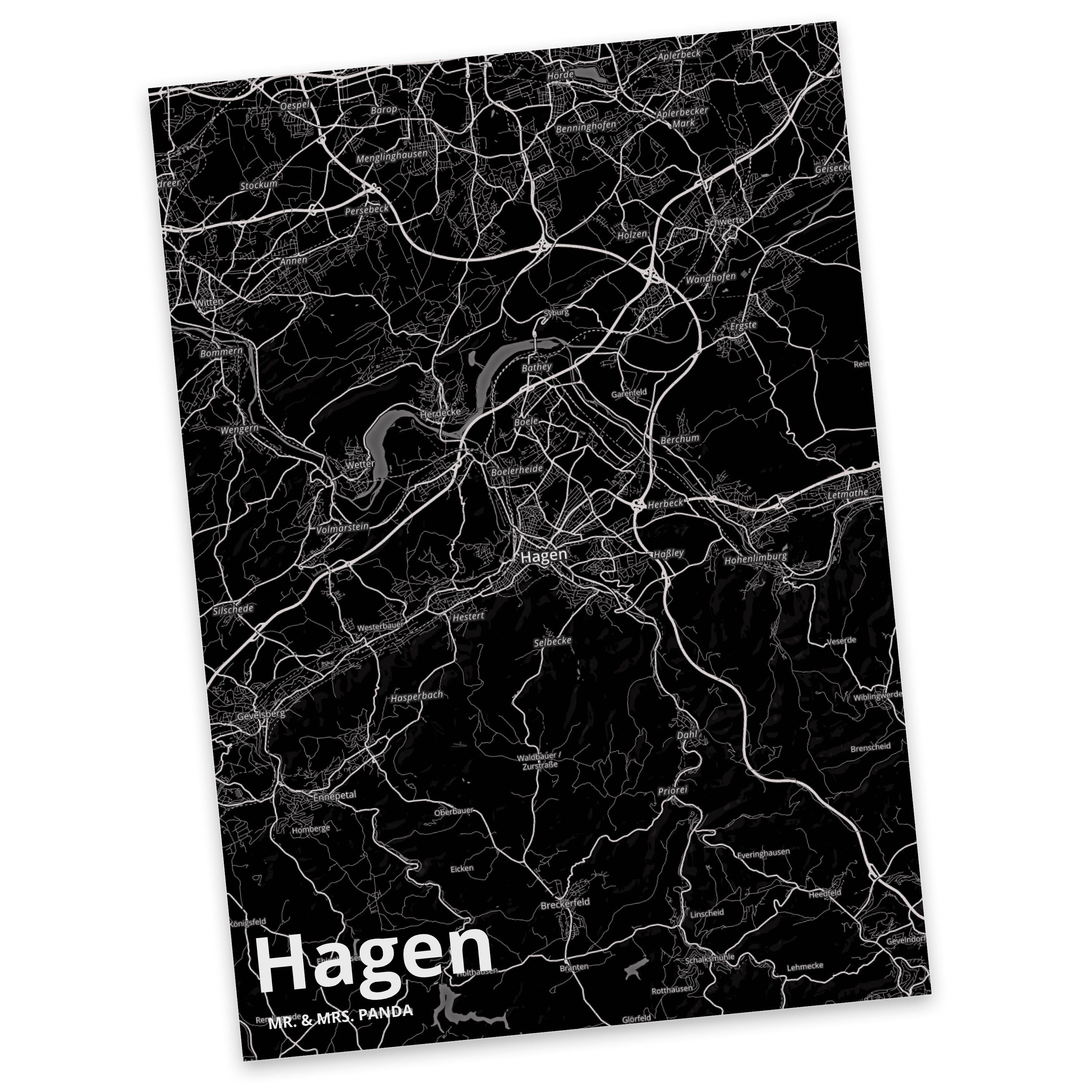 Mrs. & Karte Stadt Stadt, Panda Ansichtskarte, Mr. Hagen - Geschenk, Postkarte Karte, Dorf, Dorf