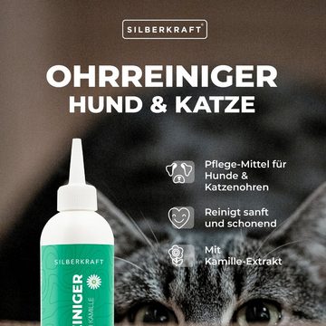 Silberkraft Ohrenreiniger Ohrreiniger mit Kamillen-Extrakt für Hunde & Katzen, 1-tlg., Pflege-Mittel für Hunde & Katzenohren - OHNE Permethrin