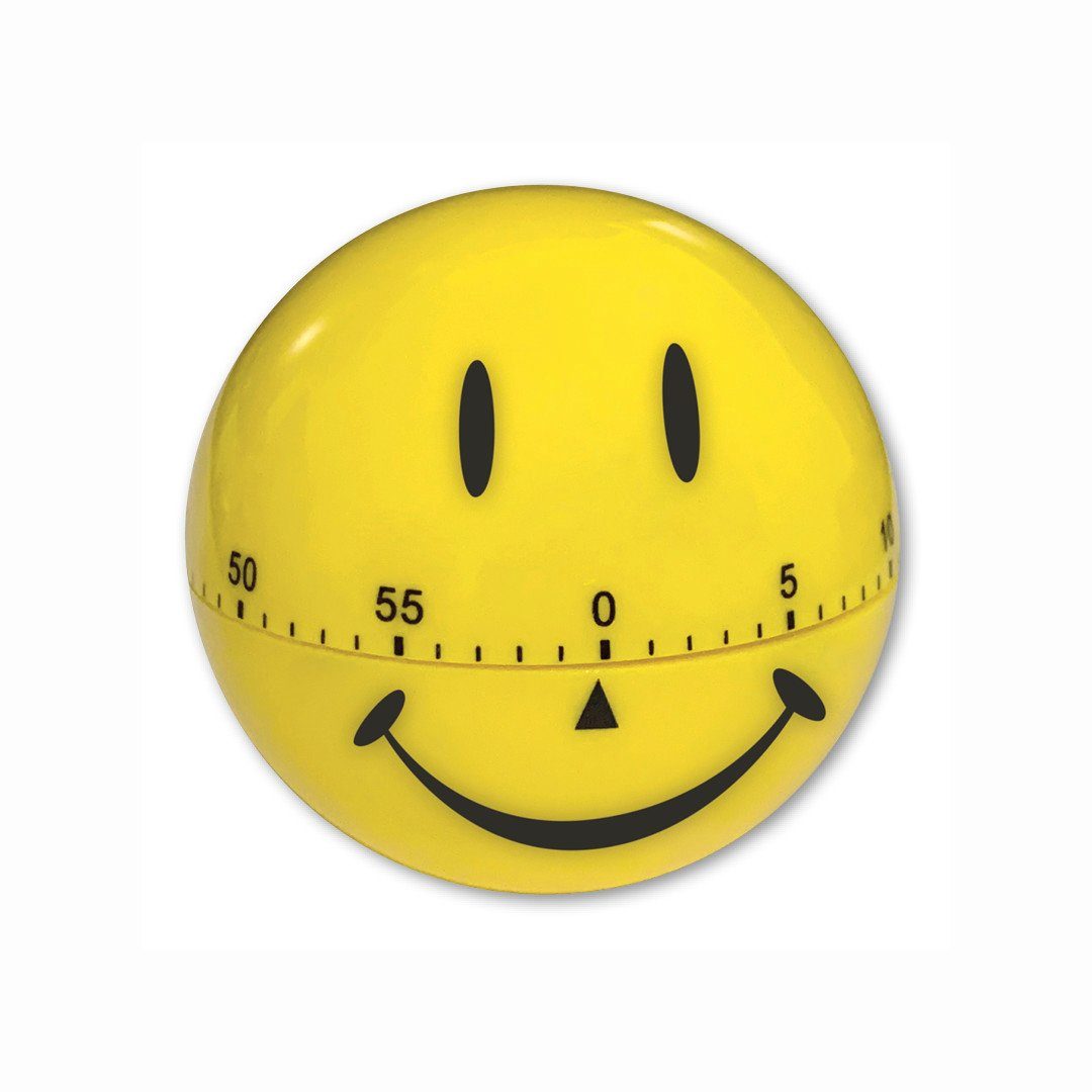 TimeTEX Eieruhr Zeitdauer-Uhr "lachendes Gesicht" gelb, ca. 7 cm ø