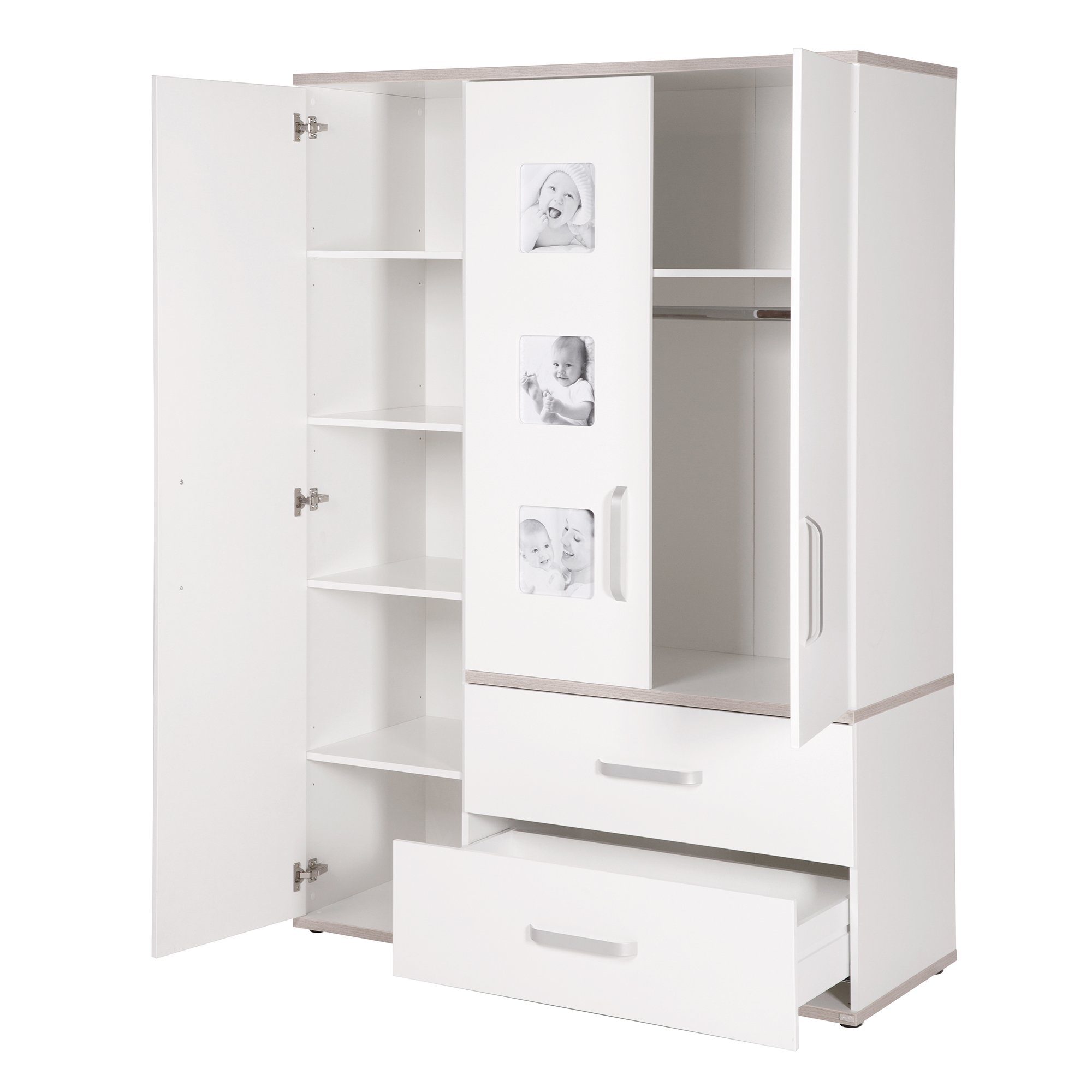 roba® Kinderkleiderschrank Moritz Kinder Kleiderschrank, mit Bilderrahmen