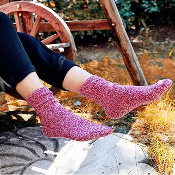 Opspring Socken 5 Paar warme Wintersocken,Dicke Damen-Stricksocken (10-Paar)