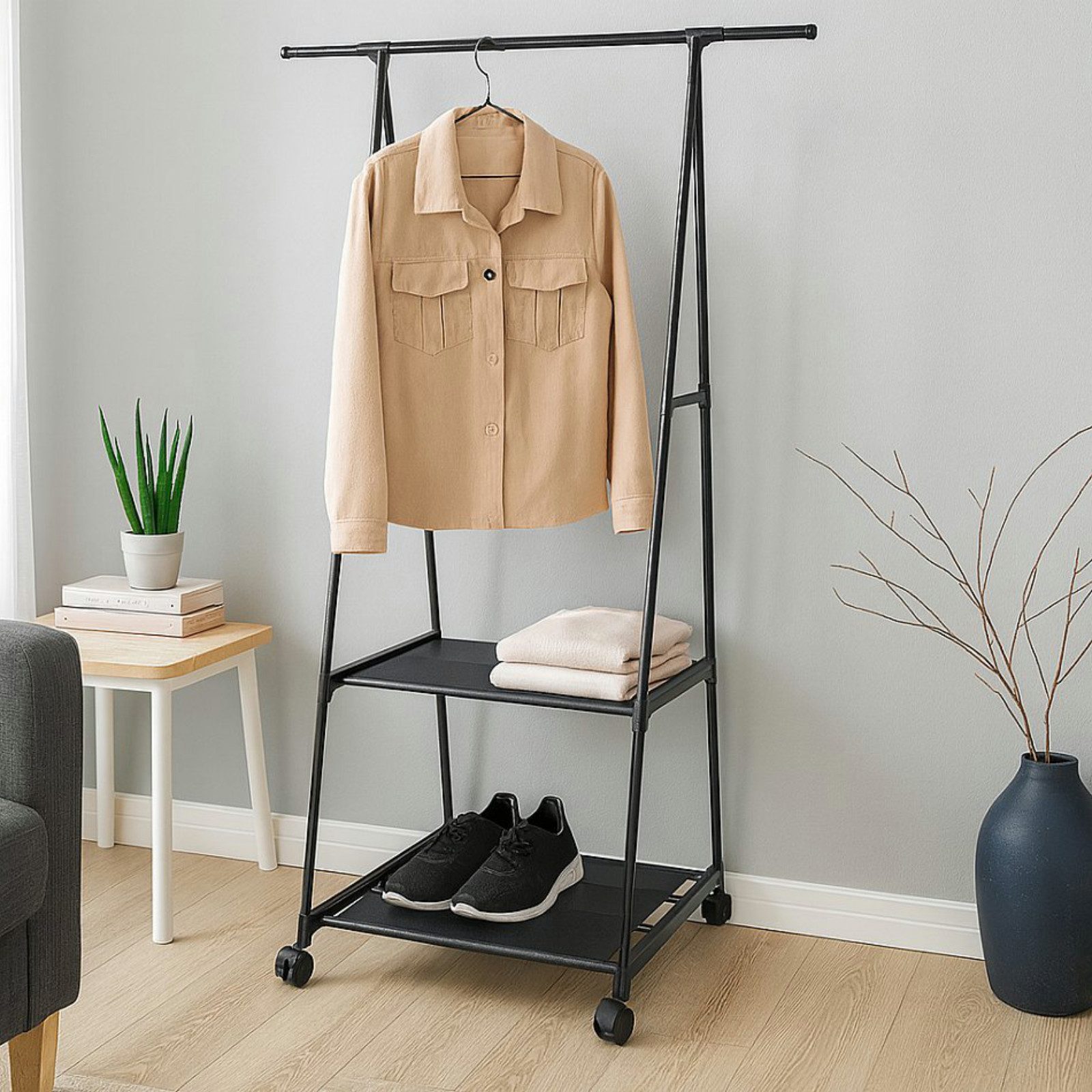 Koopman Kleiderständer Garderobenständer Schuhregal Campingregal 157x85x45c günstig online kaufen