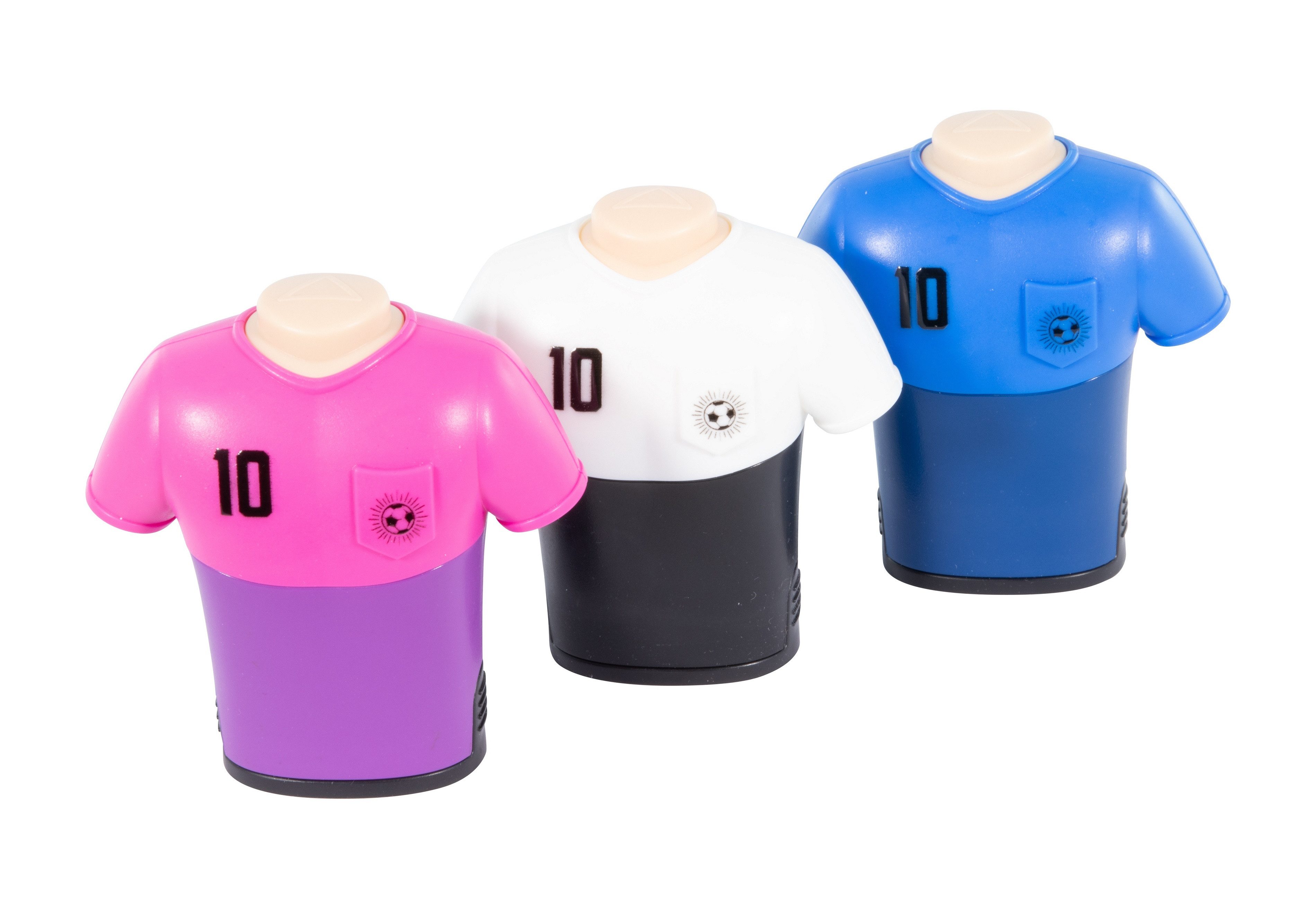 Stylex Schreibwaren Anspitzer 3 Doppelspitzer mit Radiergummi "Fußball" / Anspitzer / 3 Farben sorti
