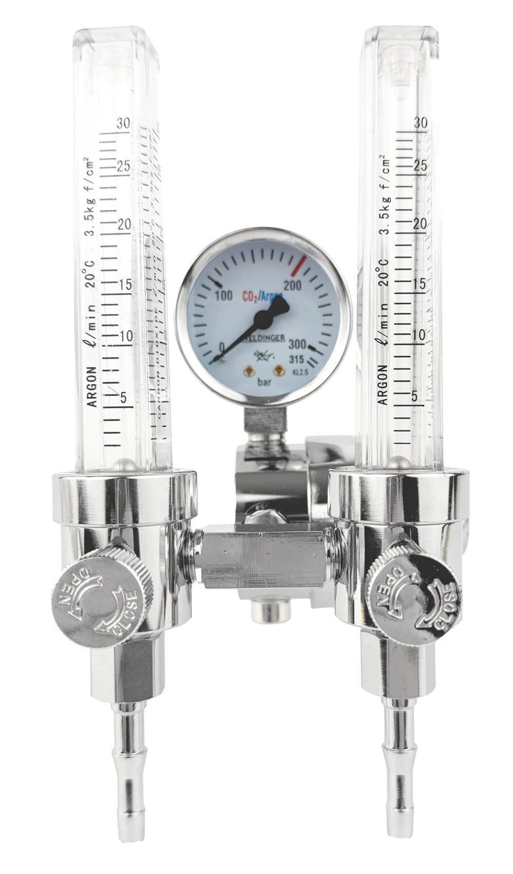 WELDINGER Druckregler Druckregler ECO zwei Flowmeter für Argon Formiergas Schutzgasregler, (1-St), zwei Flowmeter