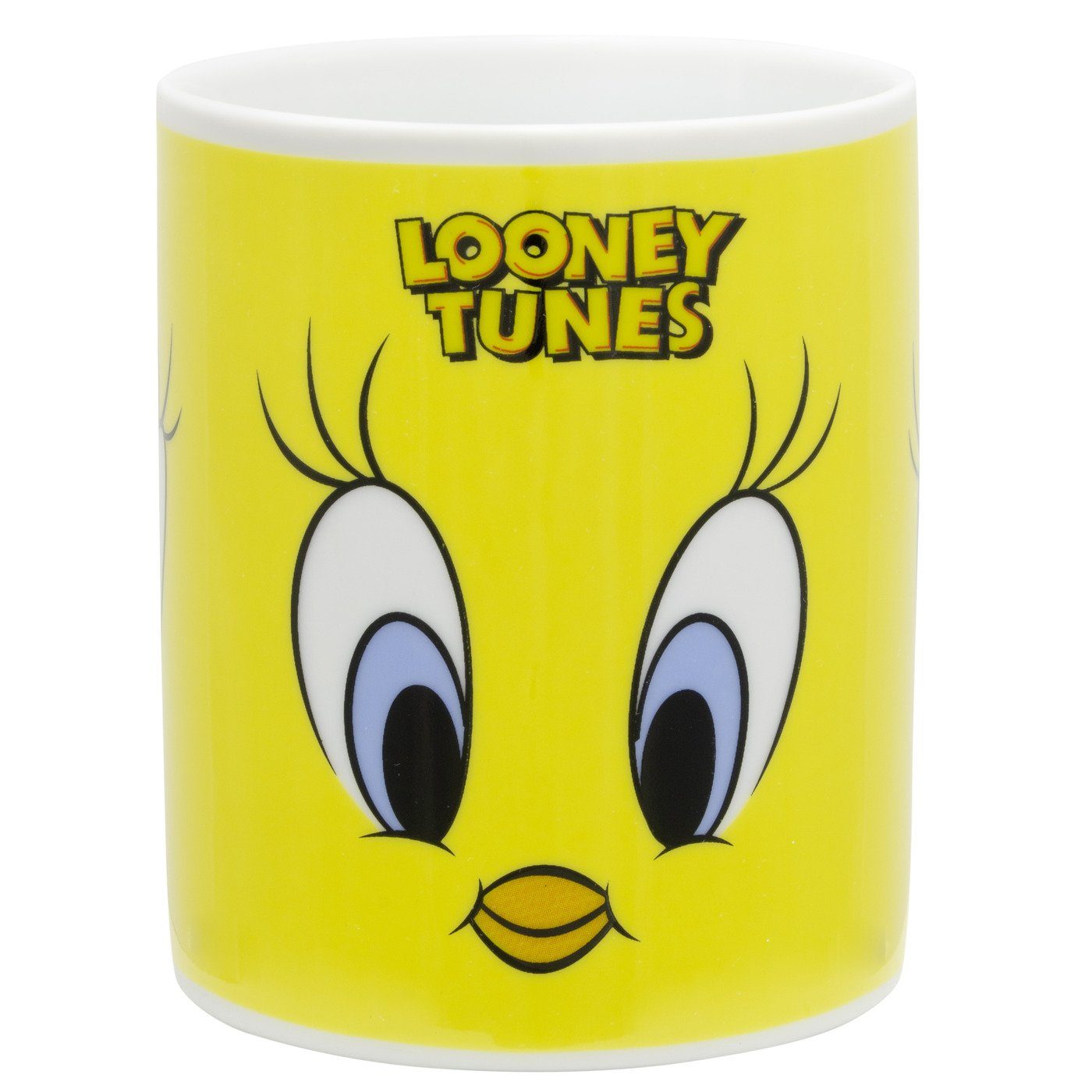 United Labels® Tasse Looney Tunes Tasse - Tweety Face Kaffeetasse Кружки Kaffeebecher aus Porzellan Gelb 320 ml, Porzellan