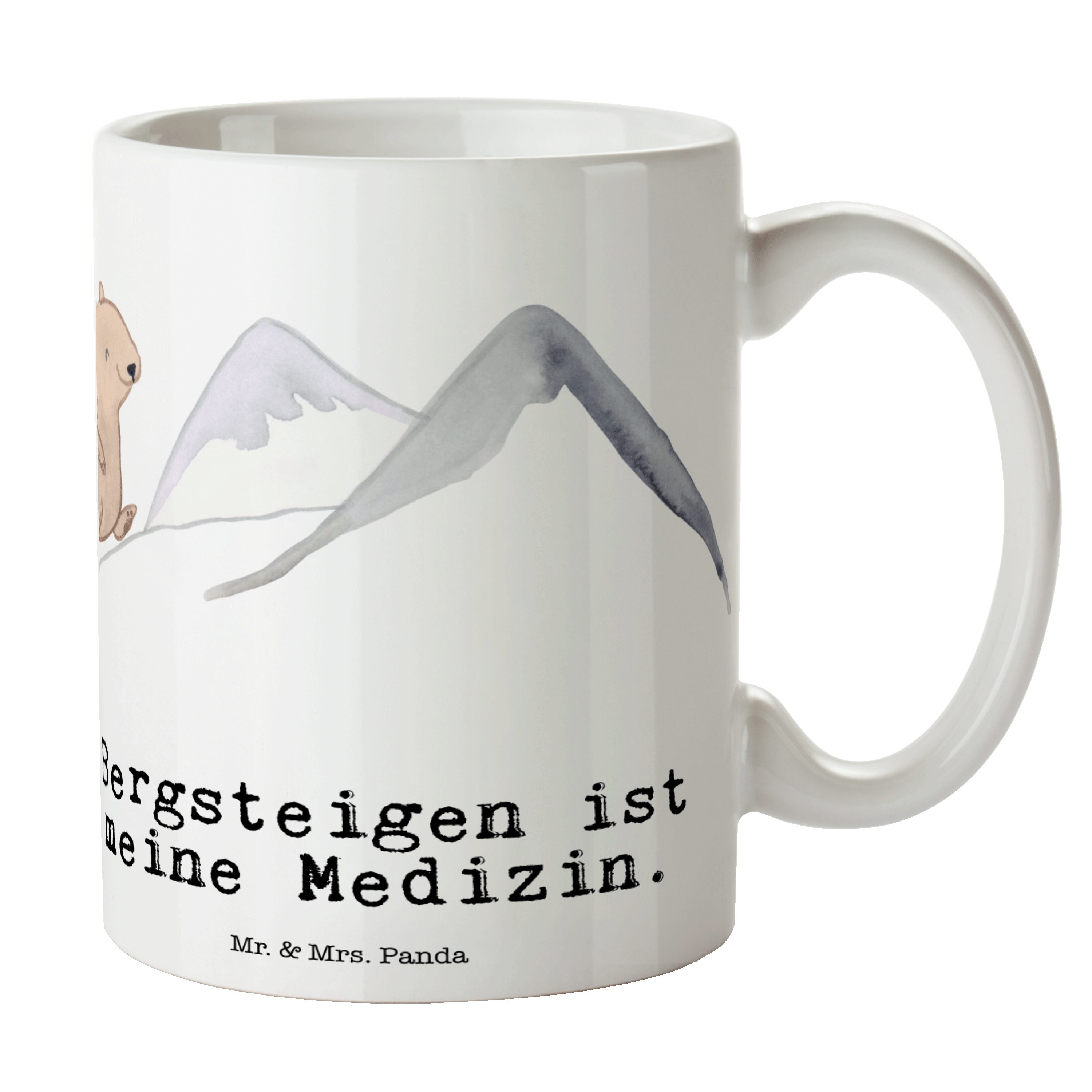 Bergsteigen Keramik - Tasse Mr. - Panda Dankeschön, Mrs. & Geschenk, Weiß Bär Medizin Hobby, Geschen,